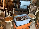An Assortment of American Primitive Furniture, Antique Tools, and Household Collectibles. Garage Image - 24