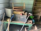 An Assortment of American Primitive Furniture, Antique Tools, and Household Collectibles. Garage Image - 40