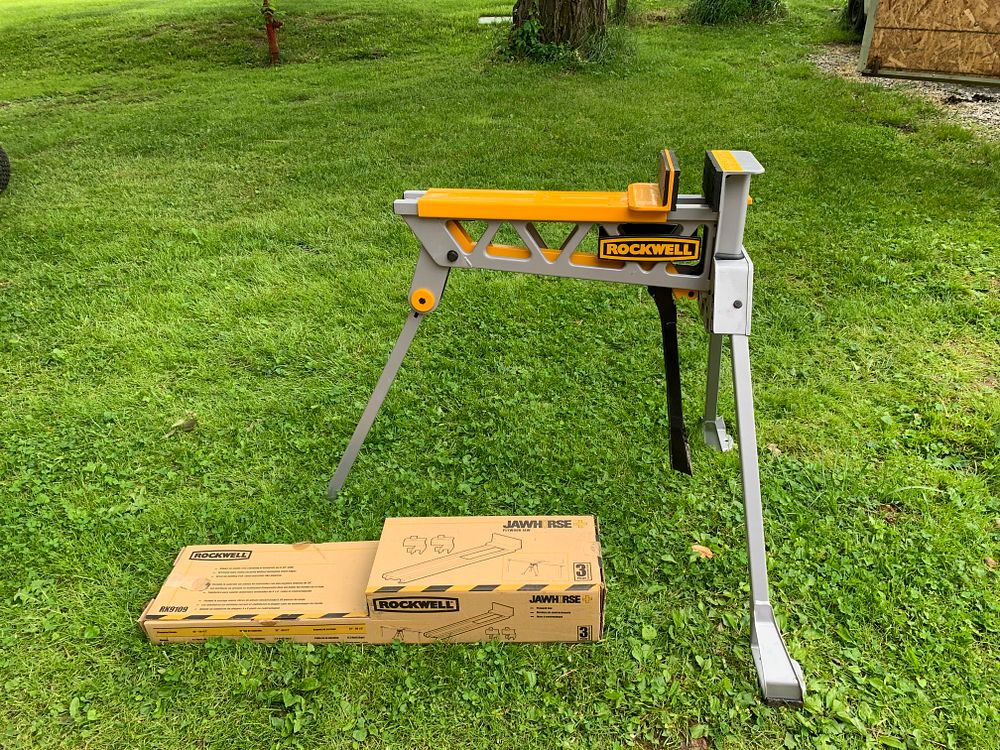 Rockwell JawHorse RK9000 Portable Clamping Workstation with RK9109 Plywood Jaw Accessory. A 
