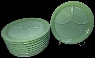 Fire-King Jadeite Restaurant Ware Divided Grill Plates. divided dinner plates, commonly referred 