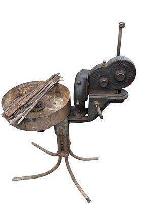 Champion Blower and Forge Co. Portable Blacksmith Forge with Assorted Tongs. This antique 