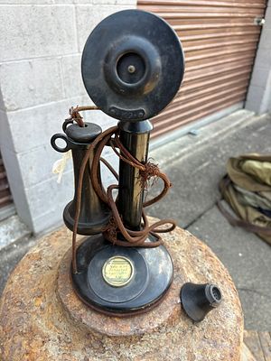 Antique Western Electric for American Bell Candlestick Manual Desk Telephone. This is an antique 