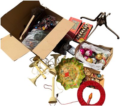 An Assortment of Vintage Christmas Decorations and Lighting. This collection features a variety 