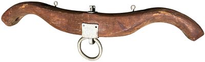 Antique Hand-Carved 53-Inch Single Oxen Yoke by Andrew Jackson Sutton, Dated 1860. This antique 