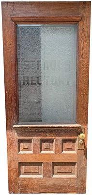 Early 20th Century Quartersawn Oak St. Pauls Rectory Entry Door. An early 20th-century 