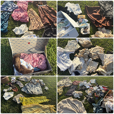 An Assortment of Antique and Vintage Regional Ohio Textiles, Garments, Footwear, and Travel Trunks. 