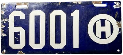 1908 Ohio Enamel License Plate. The plate is constructed of steel with a thick porcelain enamel 