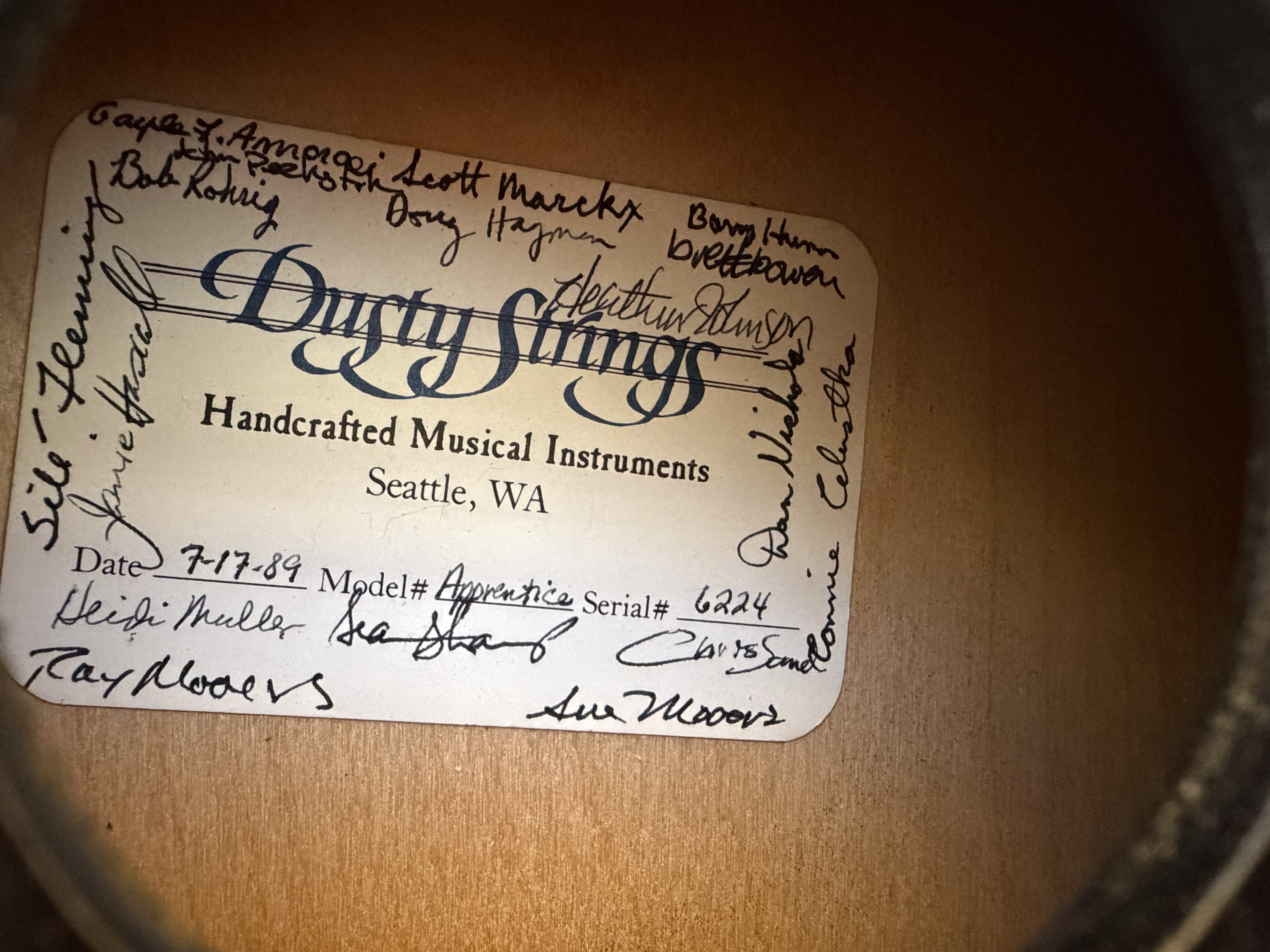 Dusty Strings Apprentice Hammered Dulcimer Serial 6224 Dated 1989