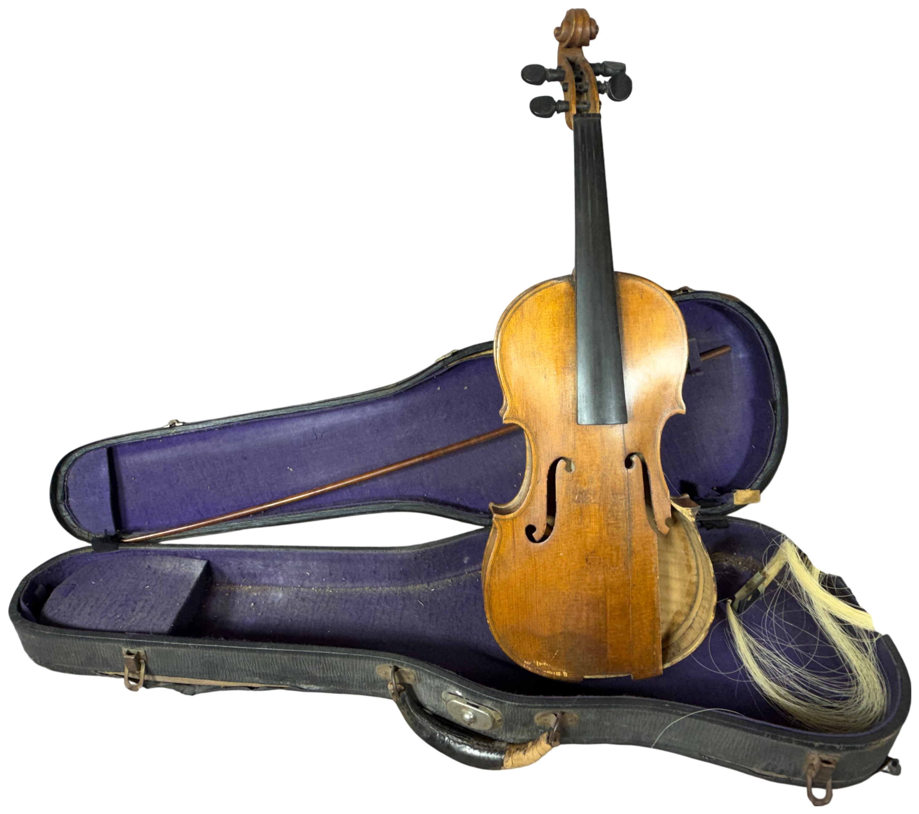 Vintage Full-Size 4/4 Violin with Bow and Case