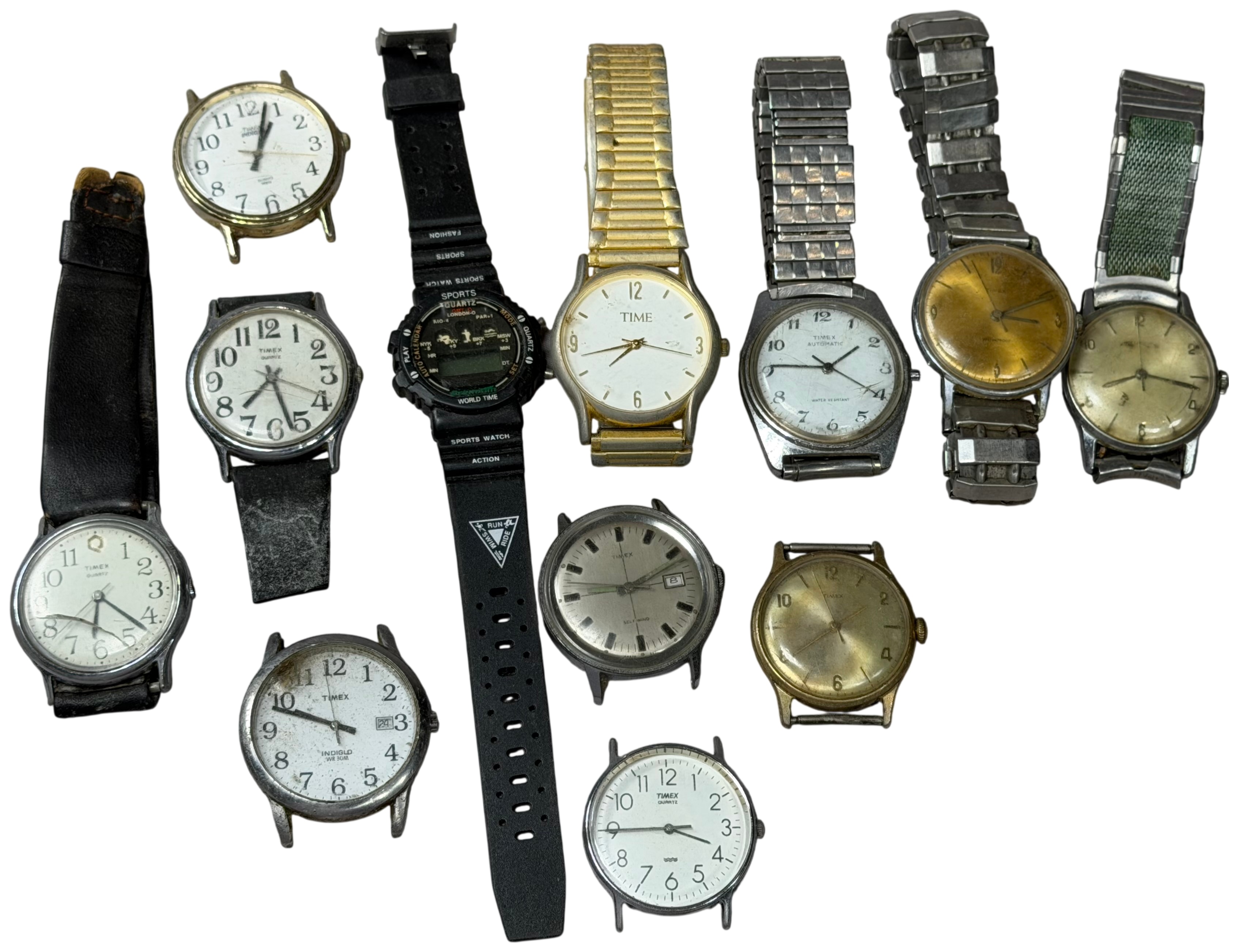 A Collection of 12 Vintage and Contemporary Wristwatches Predominantly by Timex