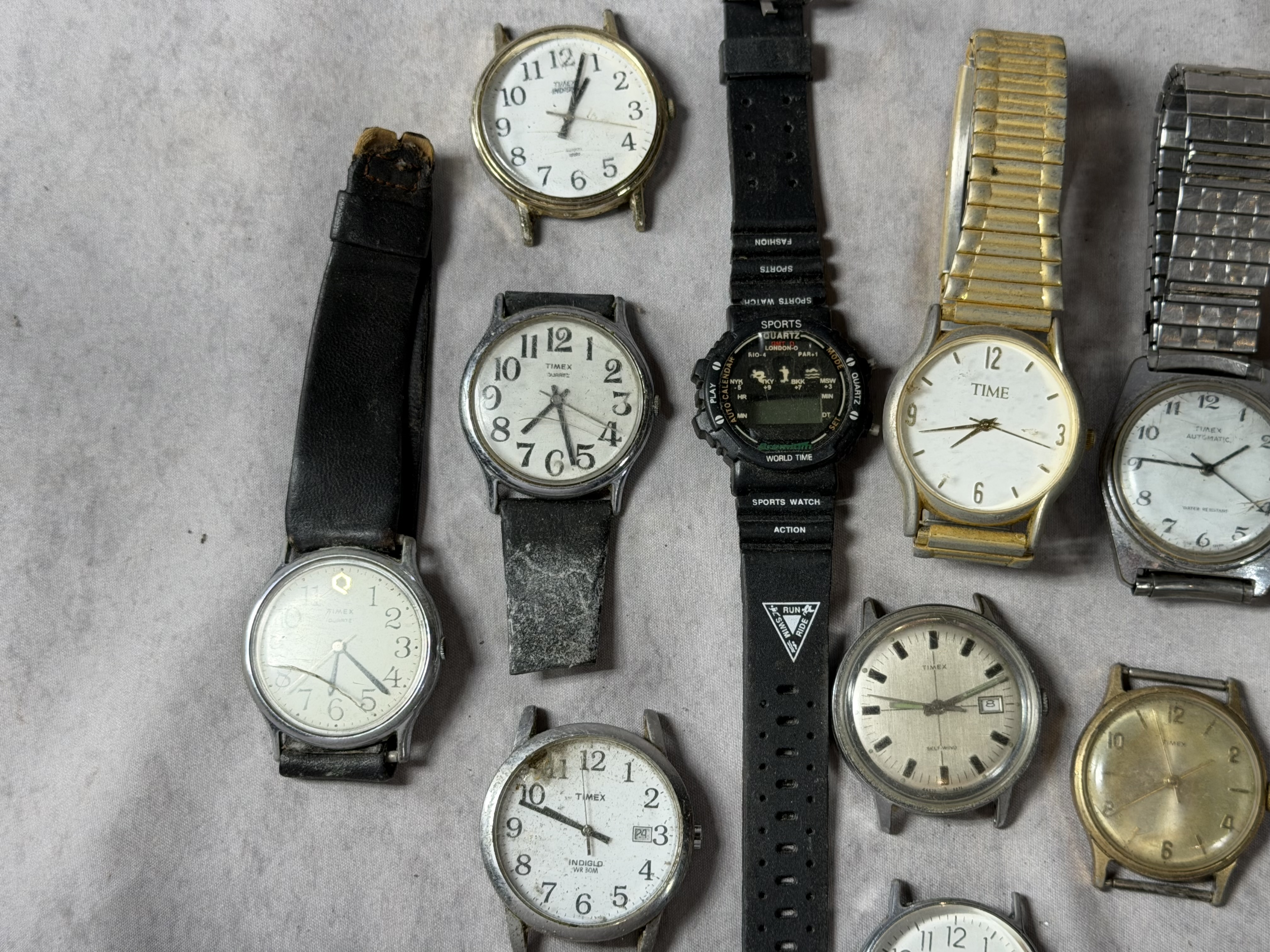 A Collection of 12 Vintage and Contemporary Wristwatches Predominantly by Timex