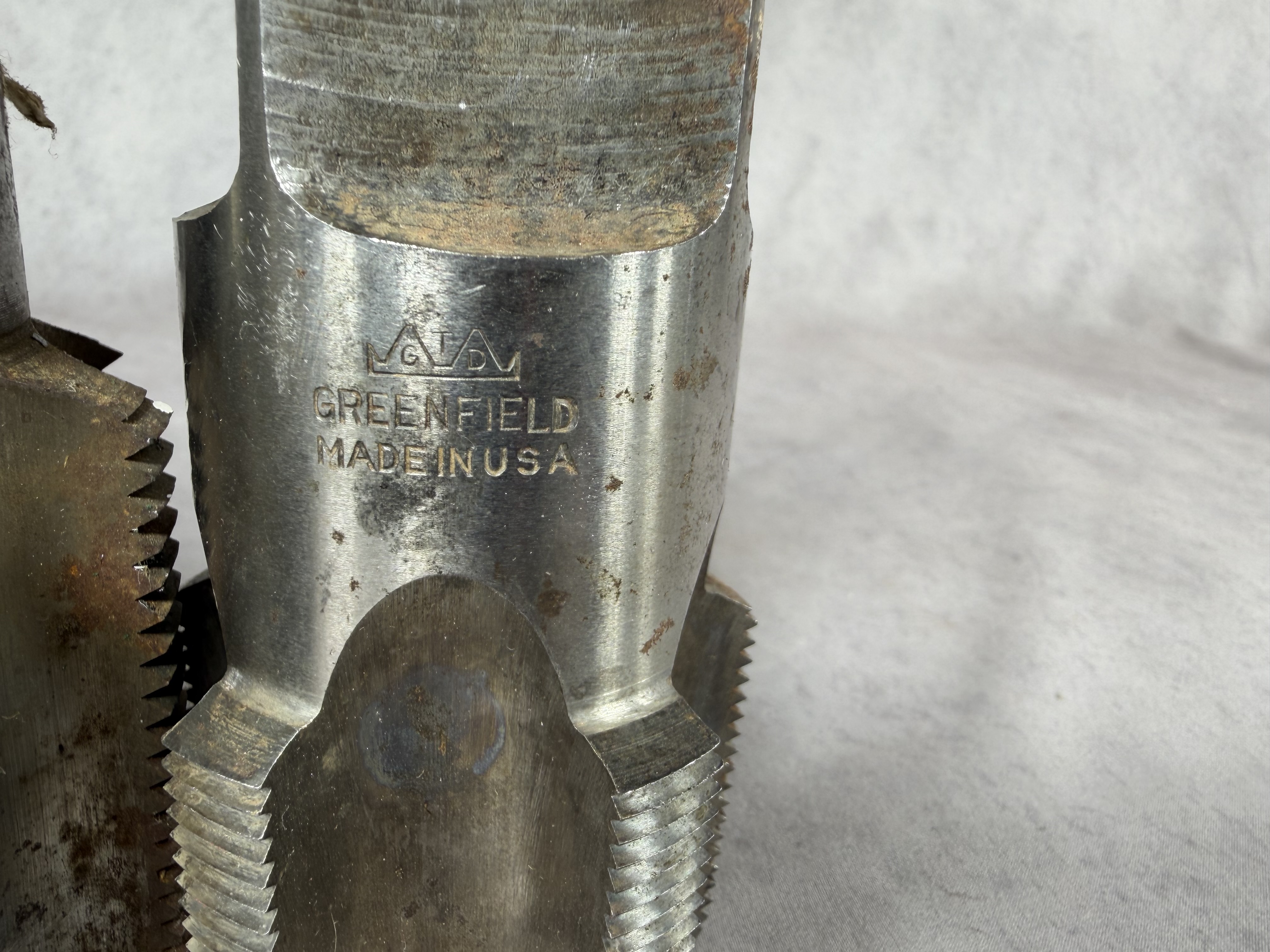 A Trio of Large Vintage Industrial Pipe Taps including Besly and Greenfield