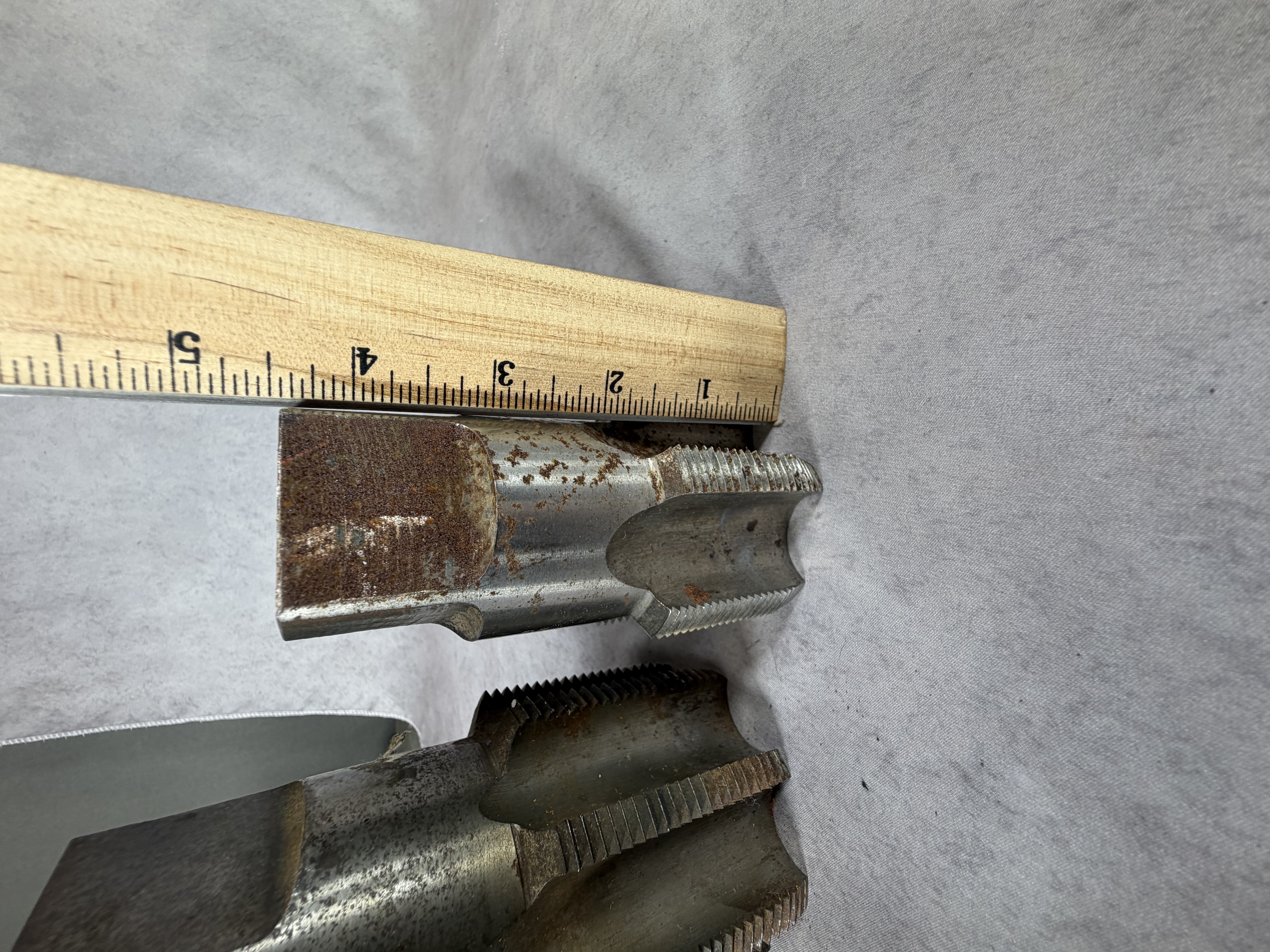 A Trio of Large Vintage Industrial Pipe Taps including Besly and Greenfield