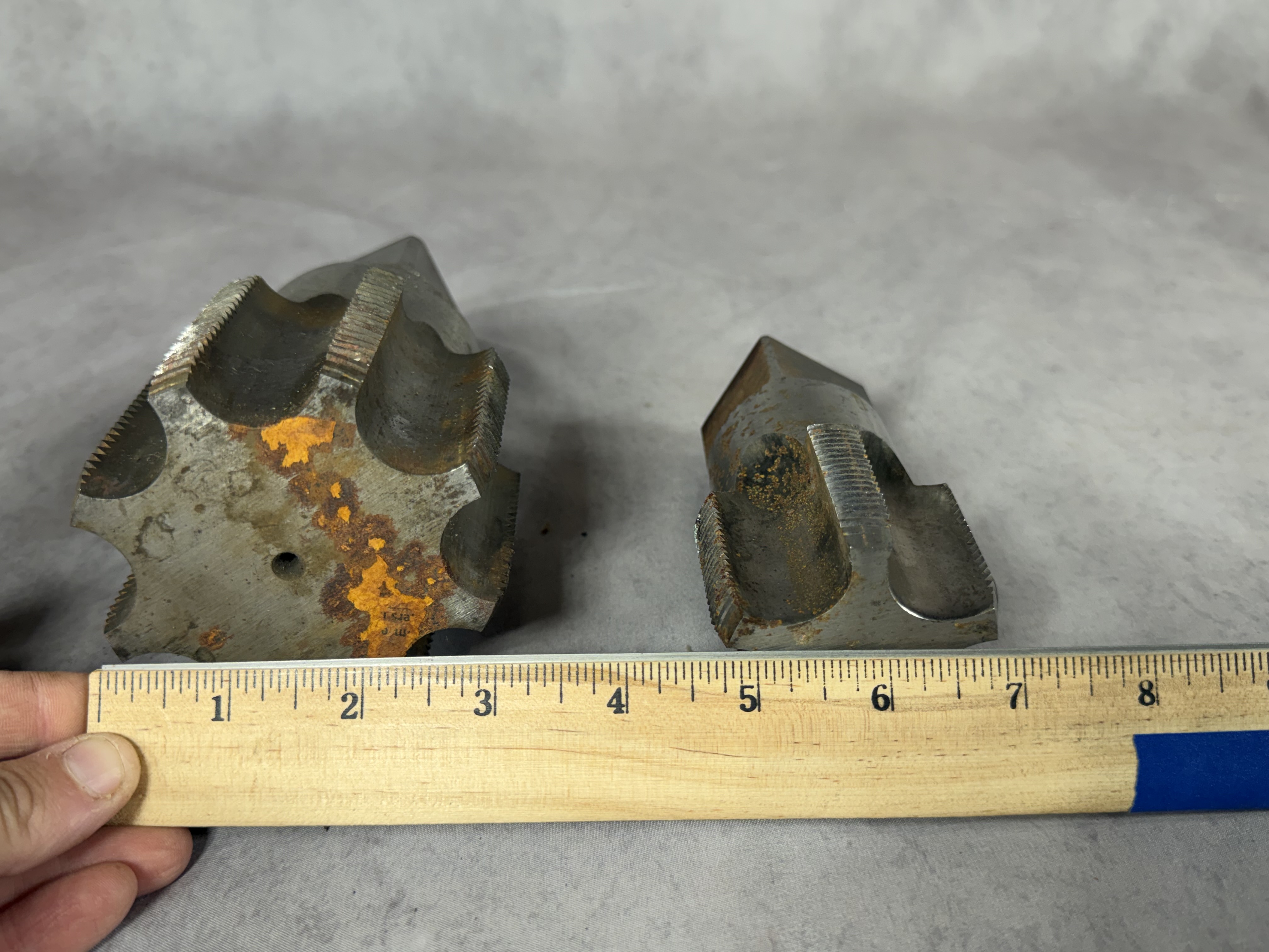 A Trio of Large Vintage Industrial Pipe Taps including Besly and Greenfield