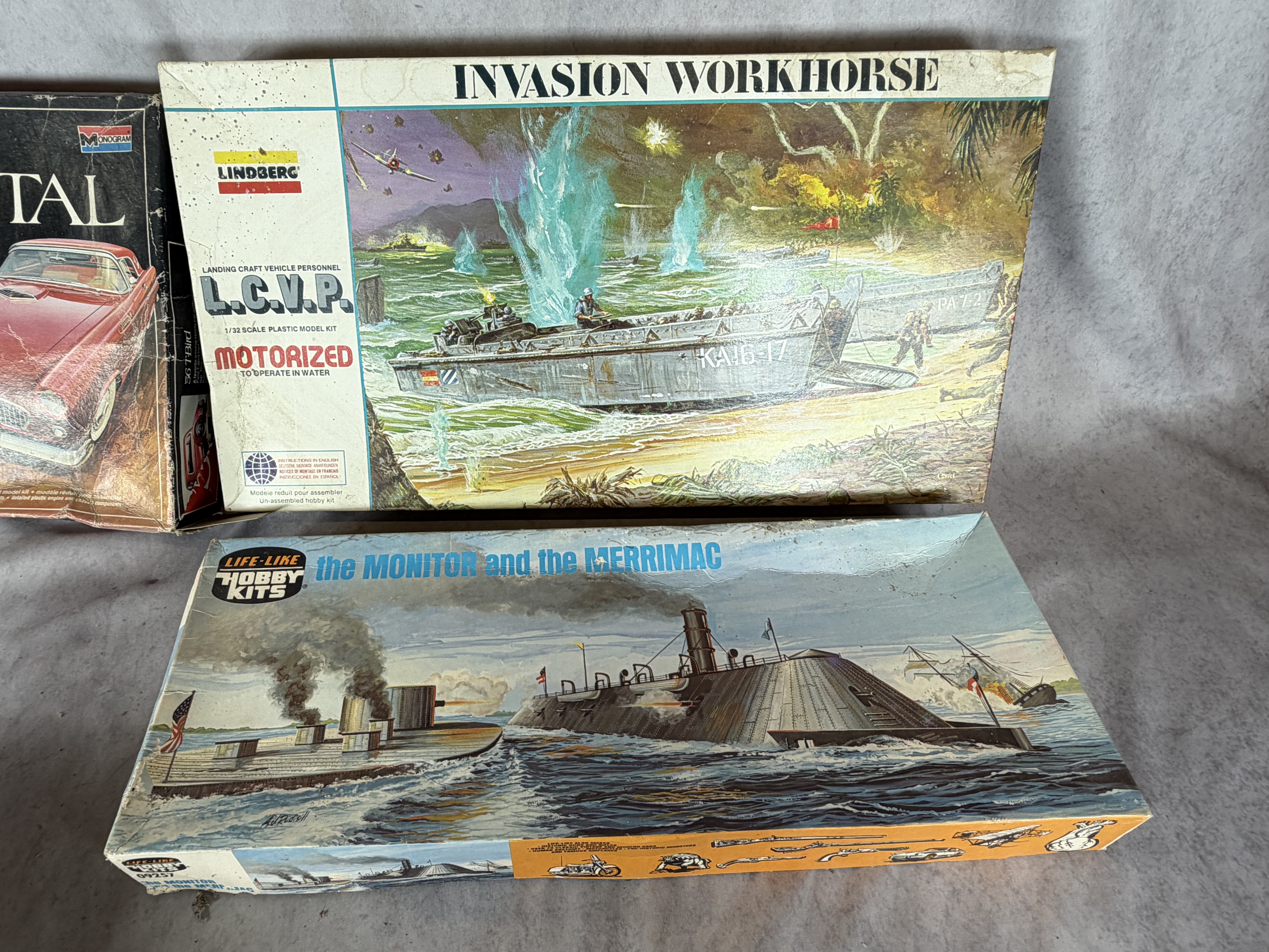 An Assortment of Vintage Model Kits and Outdoor Accessories by MPC, AMT, Monogram, and Others