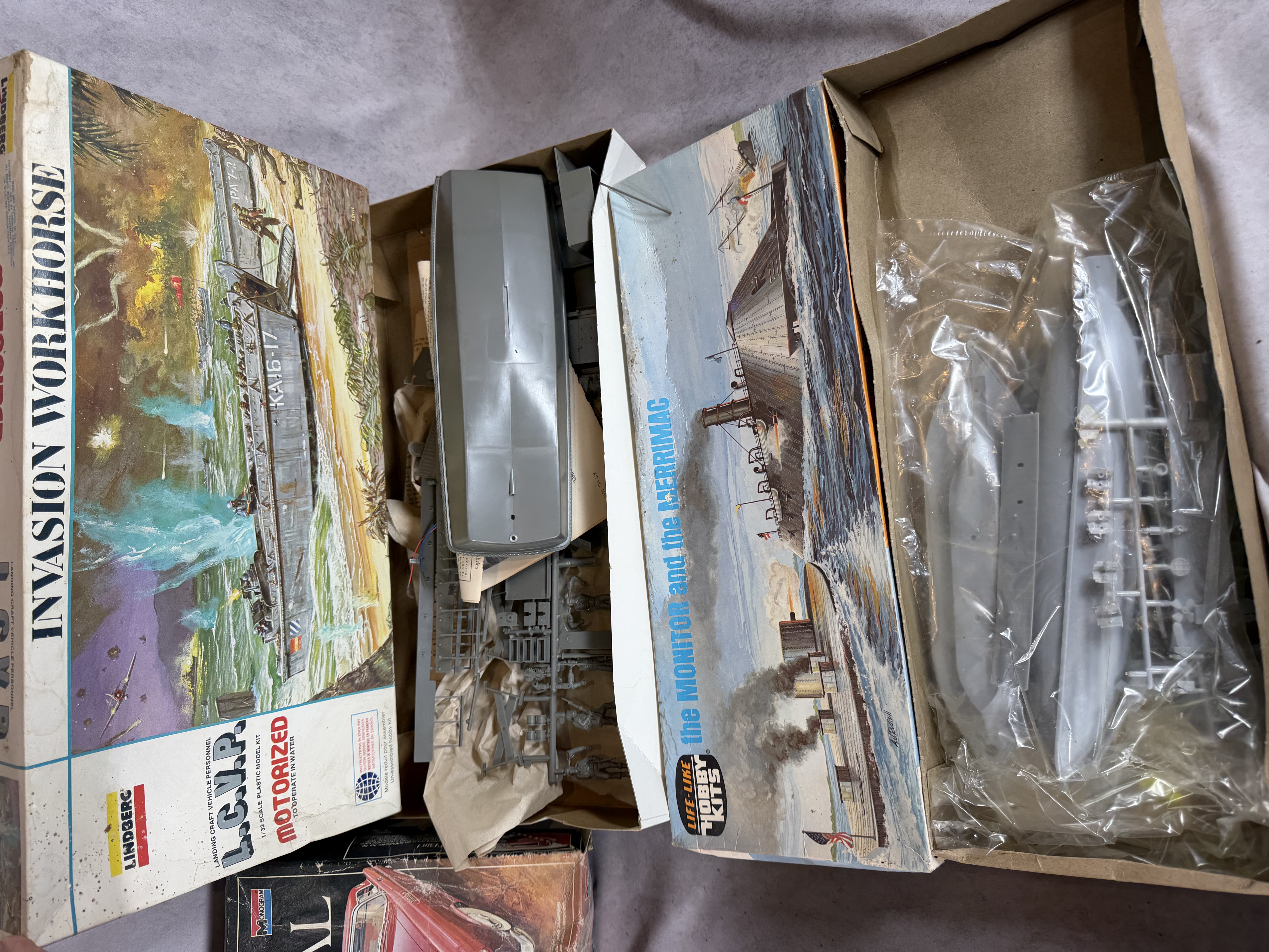 An Assortment of Vintage Model Kits and Outdoor Accessories by MPC, AMT, Monogram, and Others
