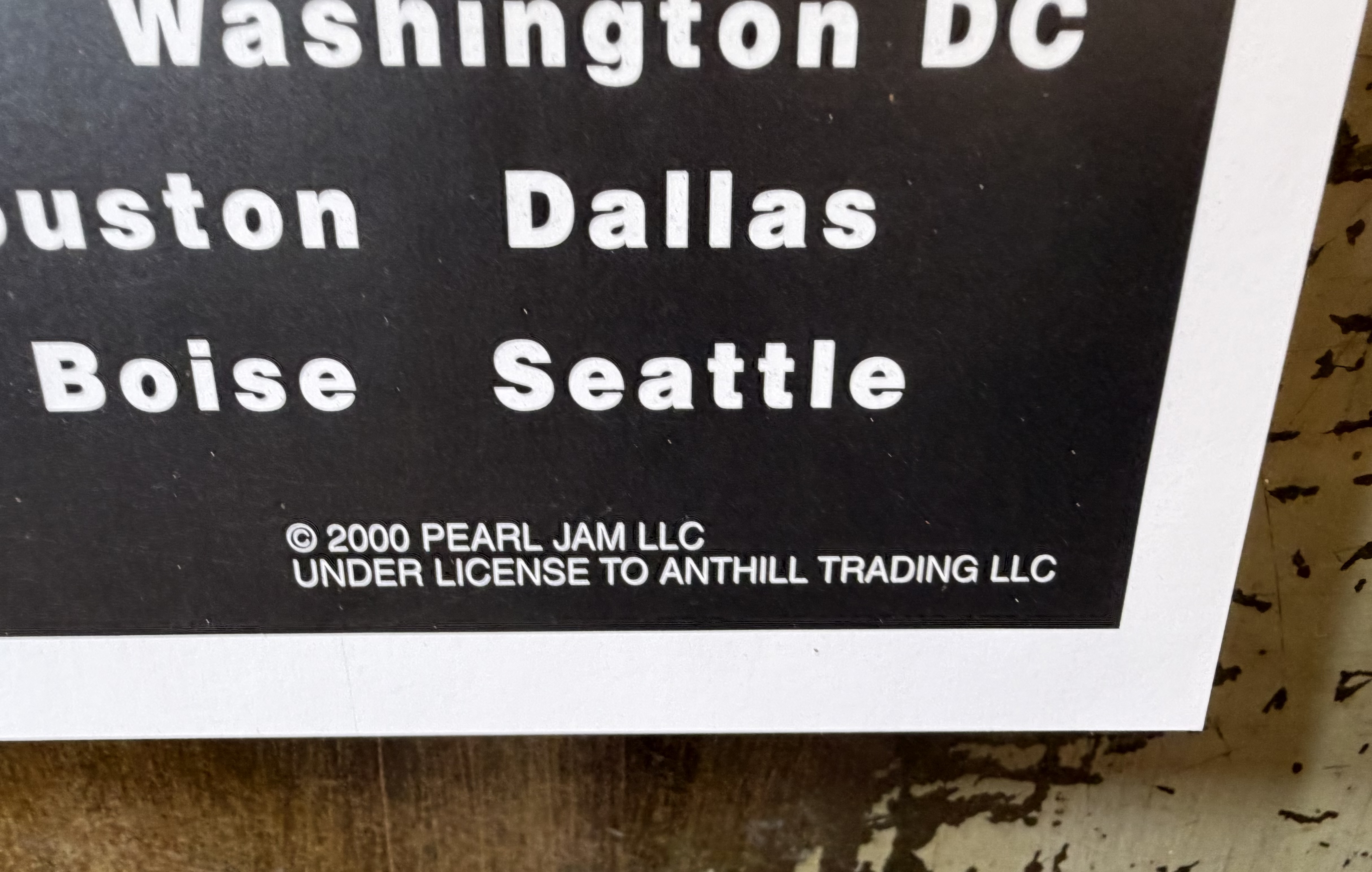 Pearl Jam Binaural 2000 North American Tour Poster
