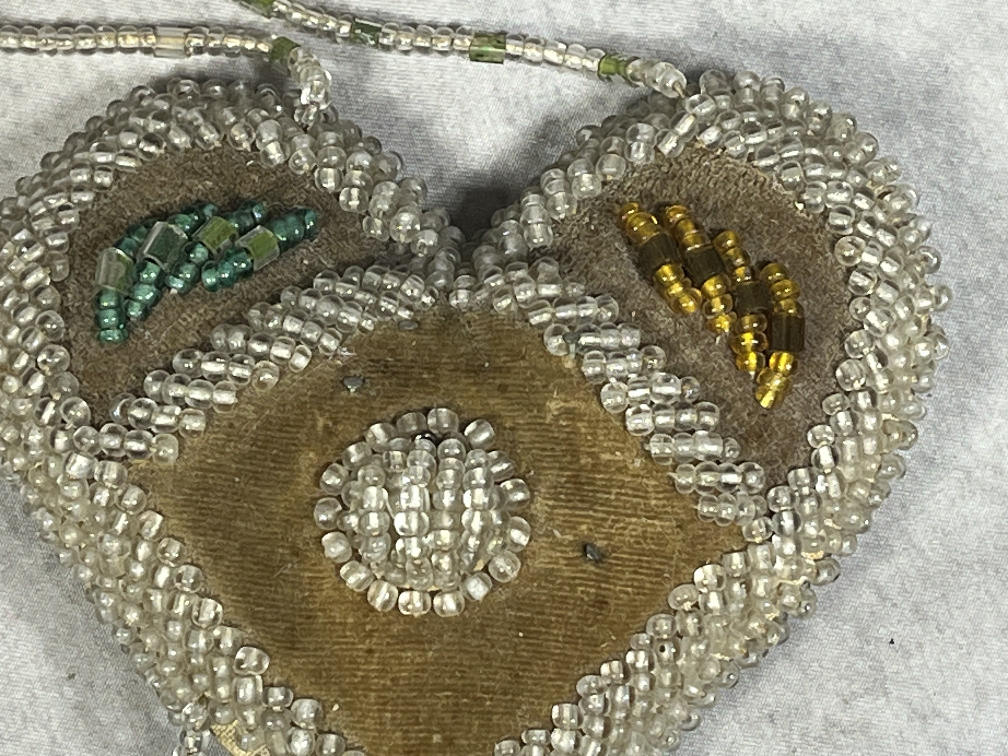 Antique Haudenosaunee Iroquois Style Beaded Heart-Shaped Whimsey