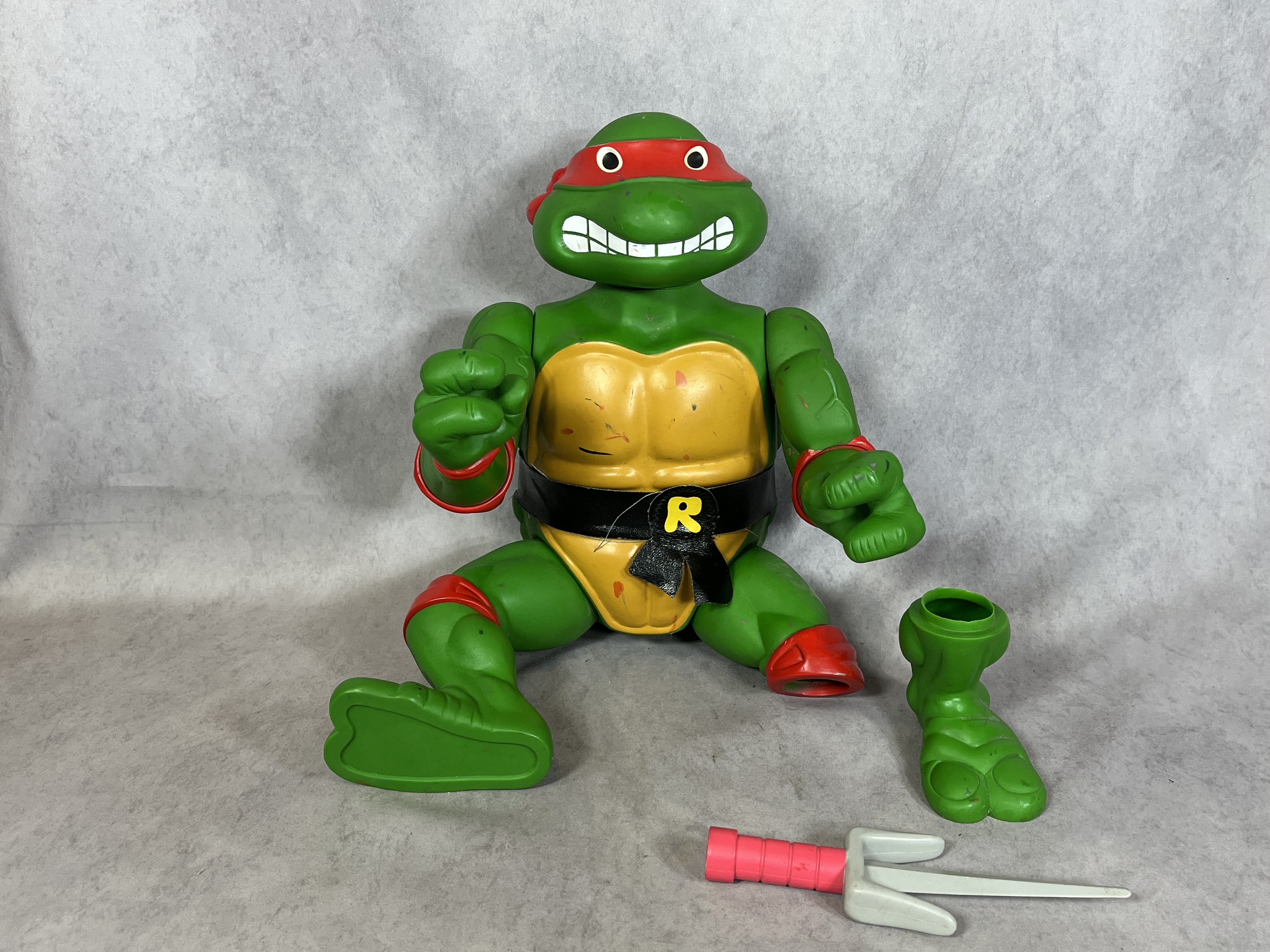 Three Vintage Playmates Teenage Mutant Ninja Turtles Large-Scale Action Figures