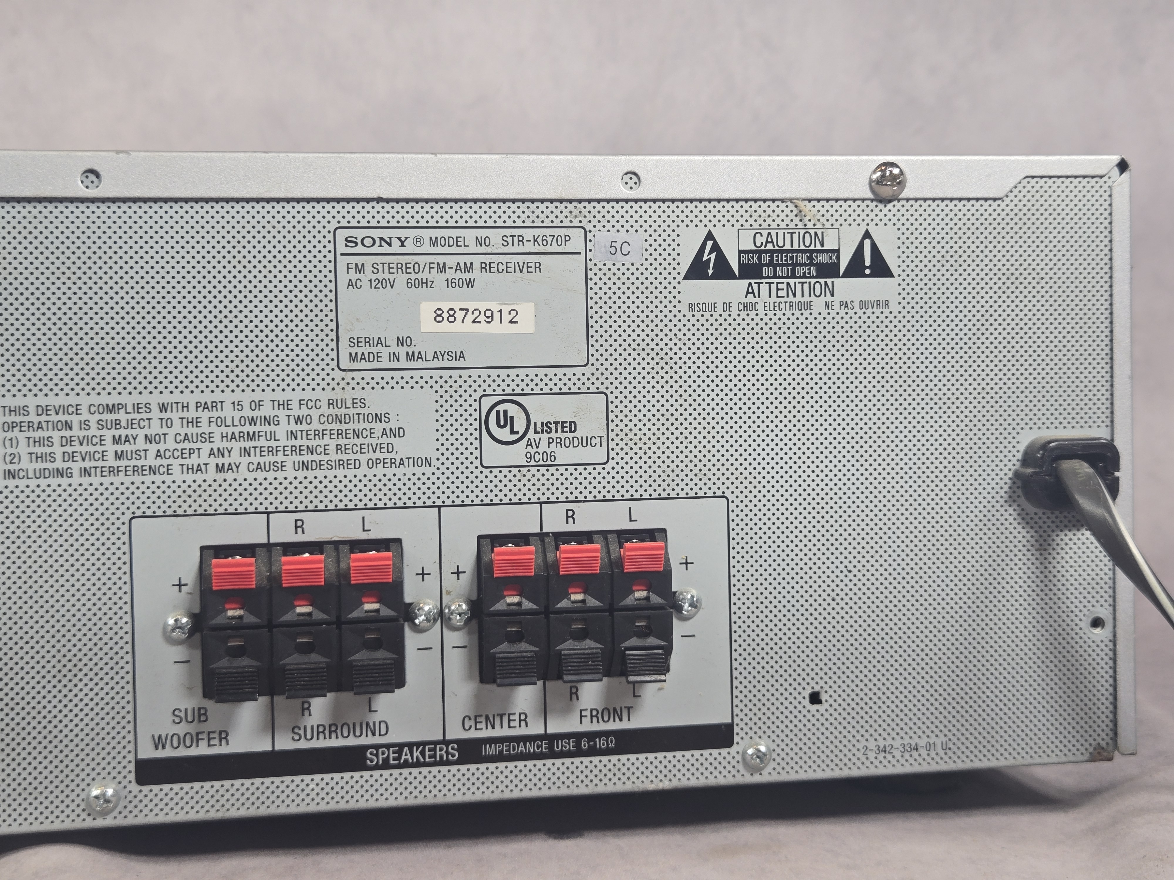 Two Sony Audio Components Including TC-WE471 Cassette Deck and STR-K670P Receiver