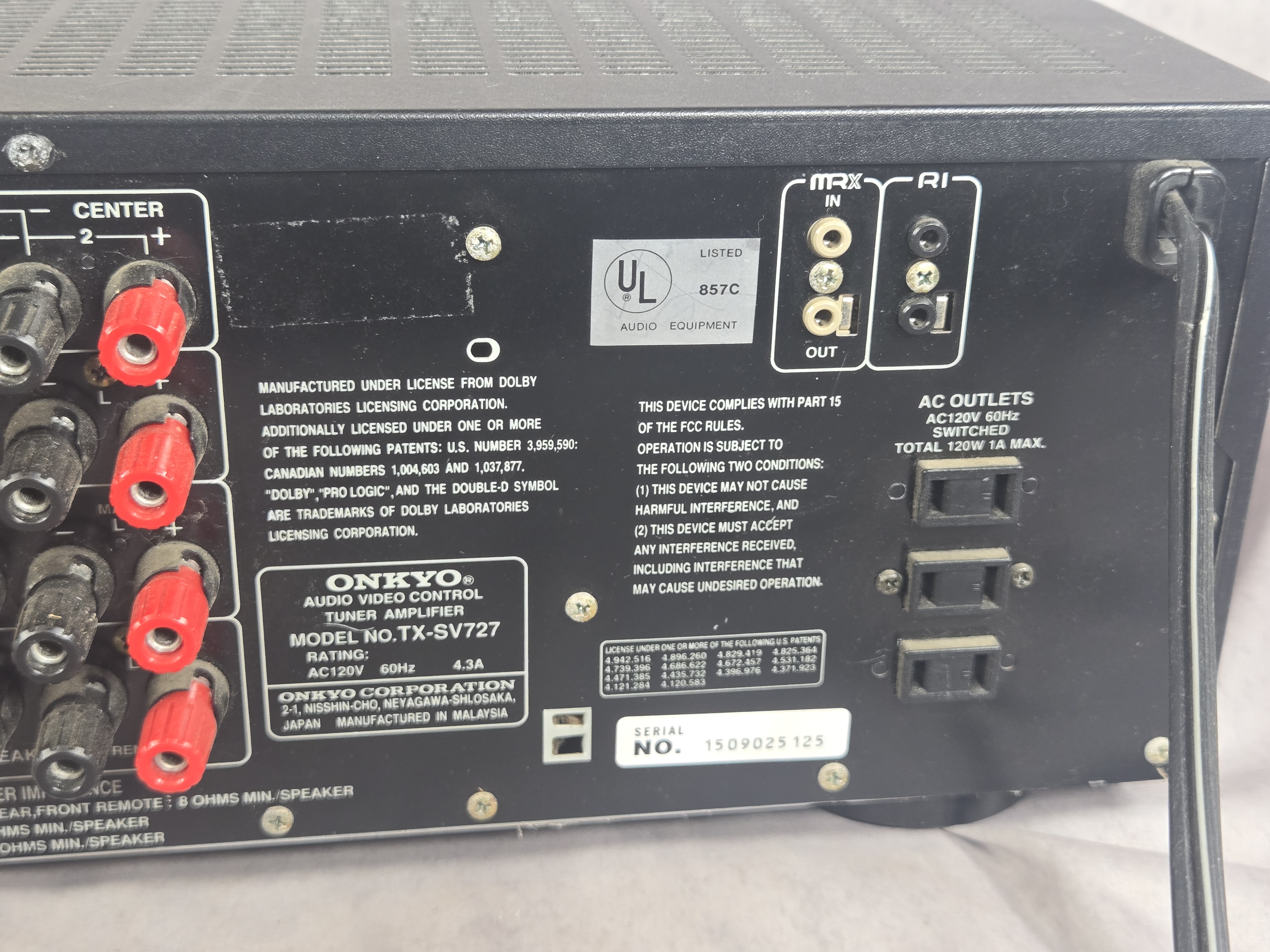 A Trio of Onkyo Vintage Audio Components Including Tape Deck and Tuner Amplifiers