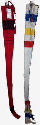 A Pair of Long Wool Gun Socks Made from Hudson's Bay Point Blankets. A pair of long firearm 