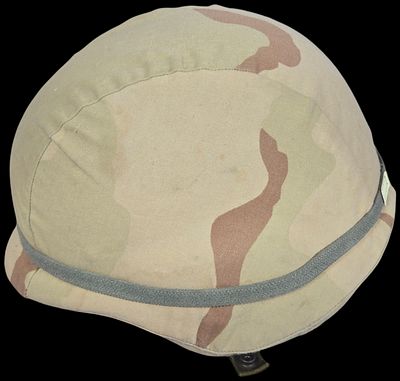 US Military UNICOR PASGT Combat Helmet with 3-Color Desert Camouflage Cover. A United States 