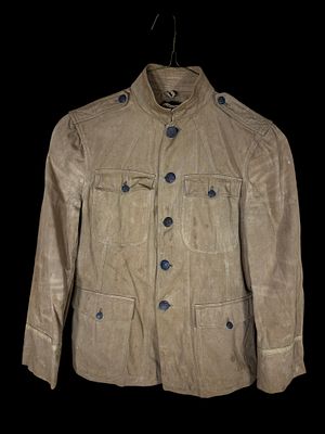 WWI US Army M1912 Khaki Cotton Summer Service Coat. This US Army summer-weight service tunic is 