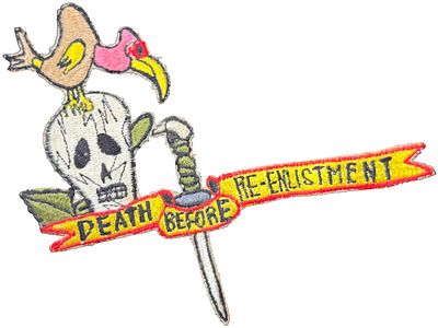 Vintage Hand-Embroidered Vietnam War Era Theater-Made Morale Patch. A vintage hand-embroidered 