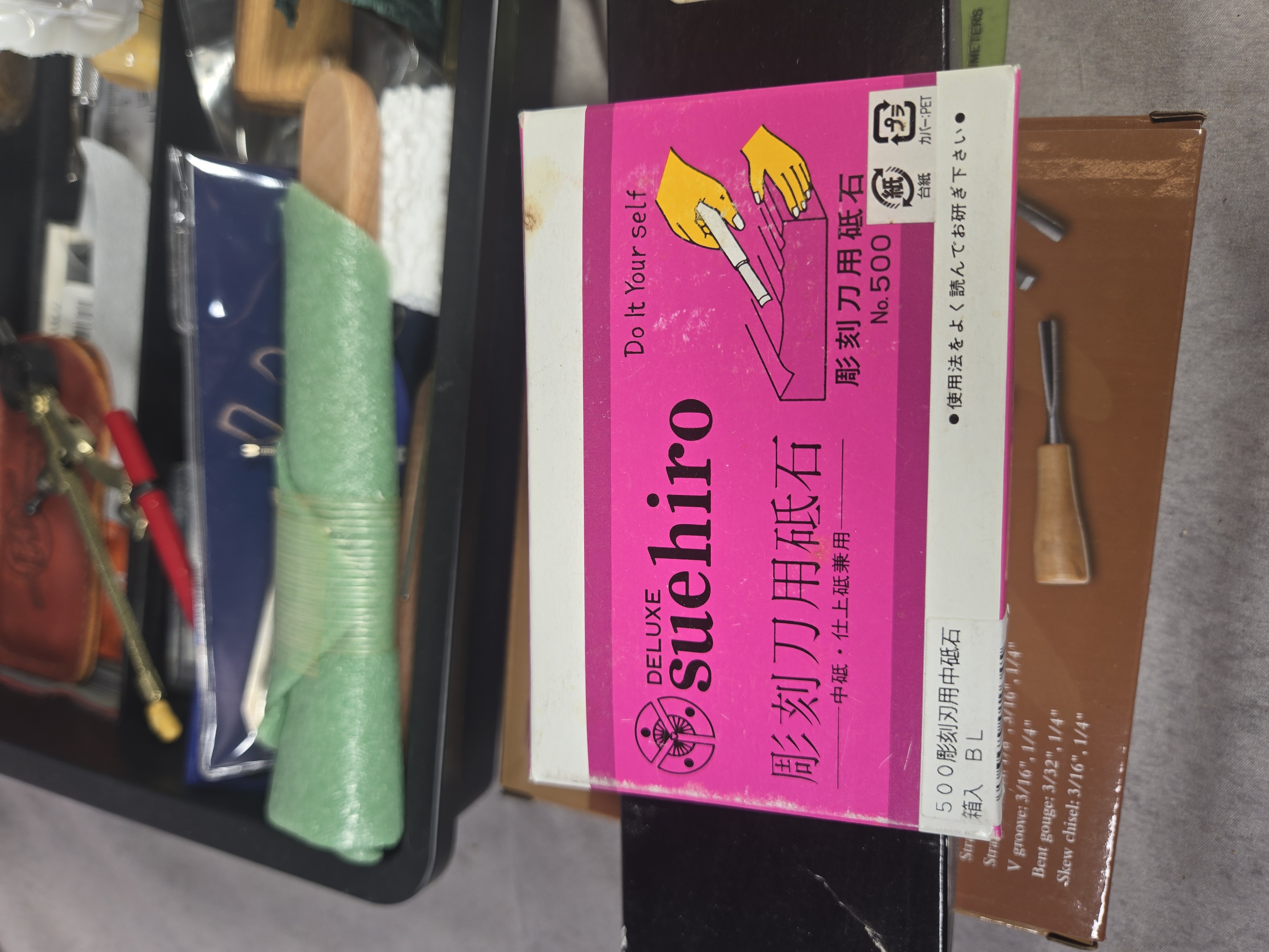 A Collection of Professional and Hobbyist Woodcarving and Woodworking Tools in a Plano Toolbox