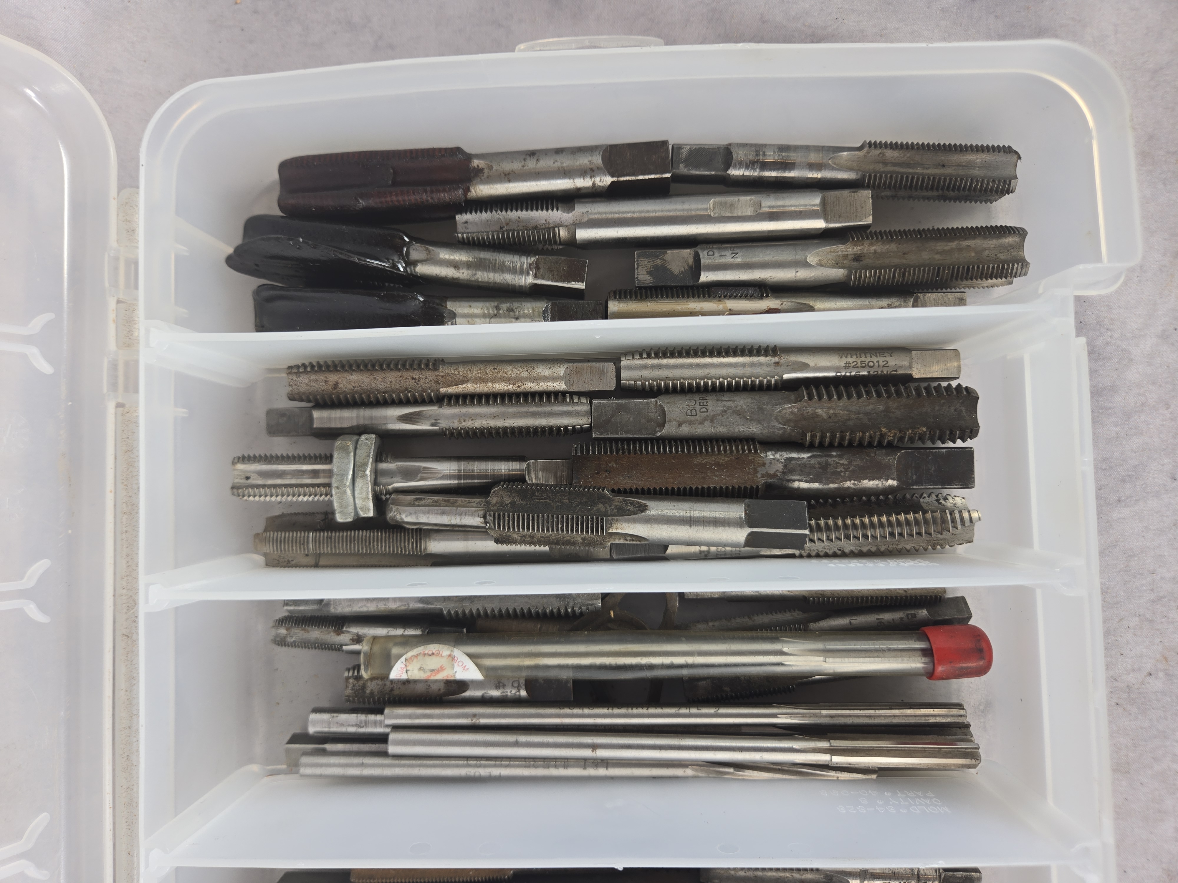 An Assortment of Vintage Industrial Steel Threading Taps and Reamers Including Craftsman and Whitney