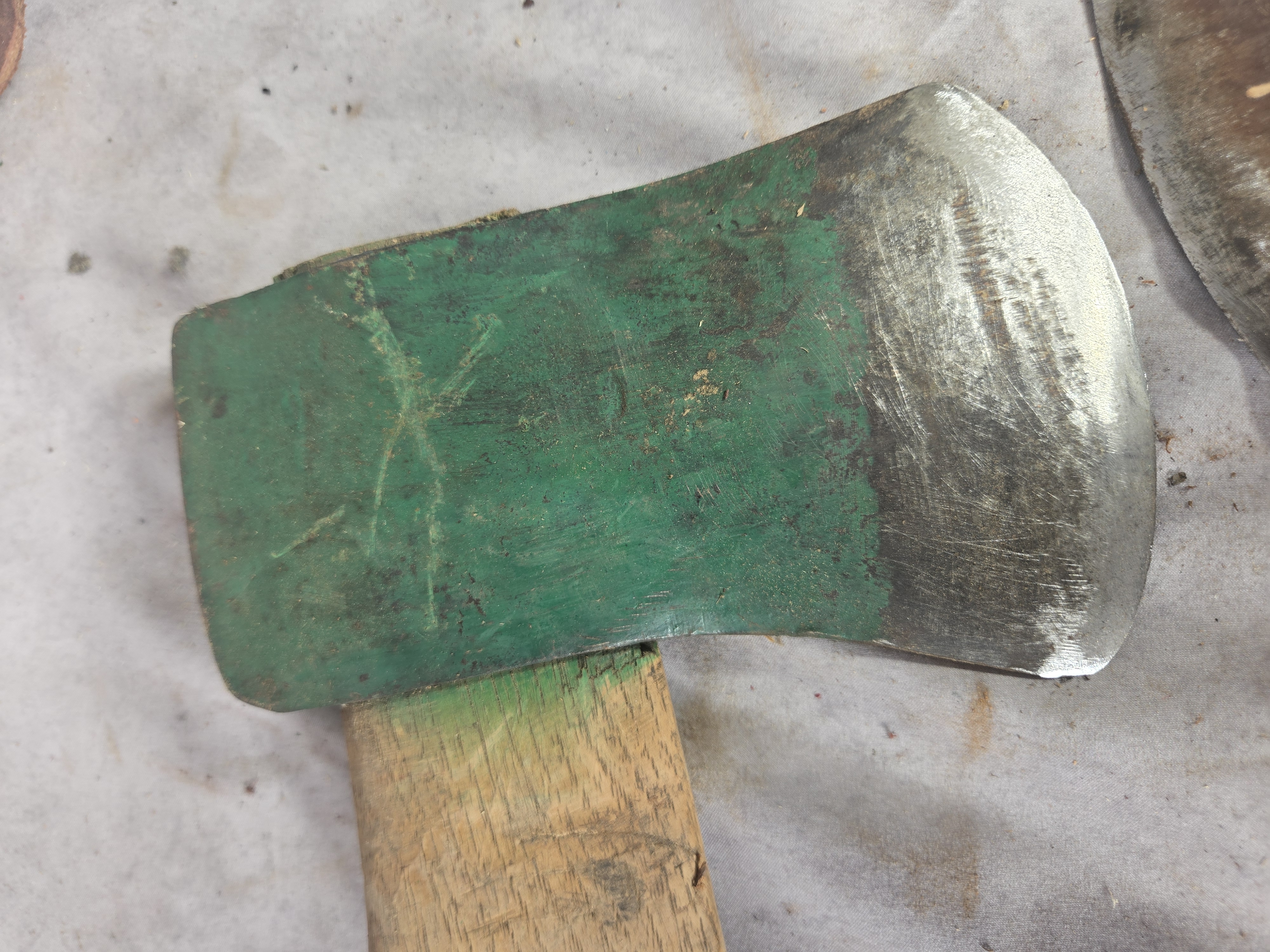 A Pair of Vintage Single-Bit Axes including a Genuine Norlund Camp Axe and a Large Felling Axe