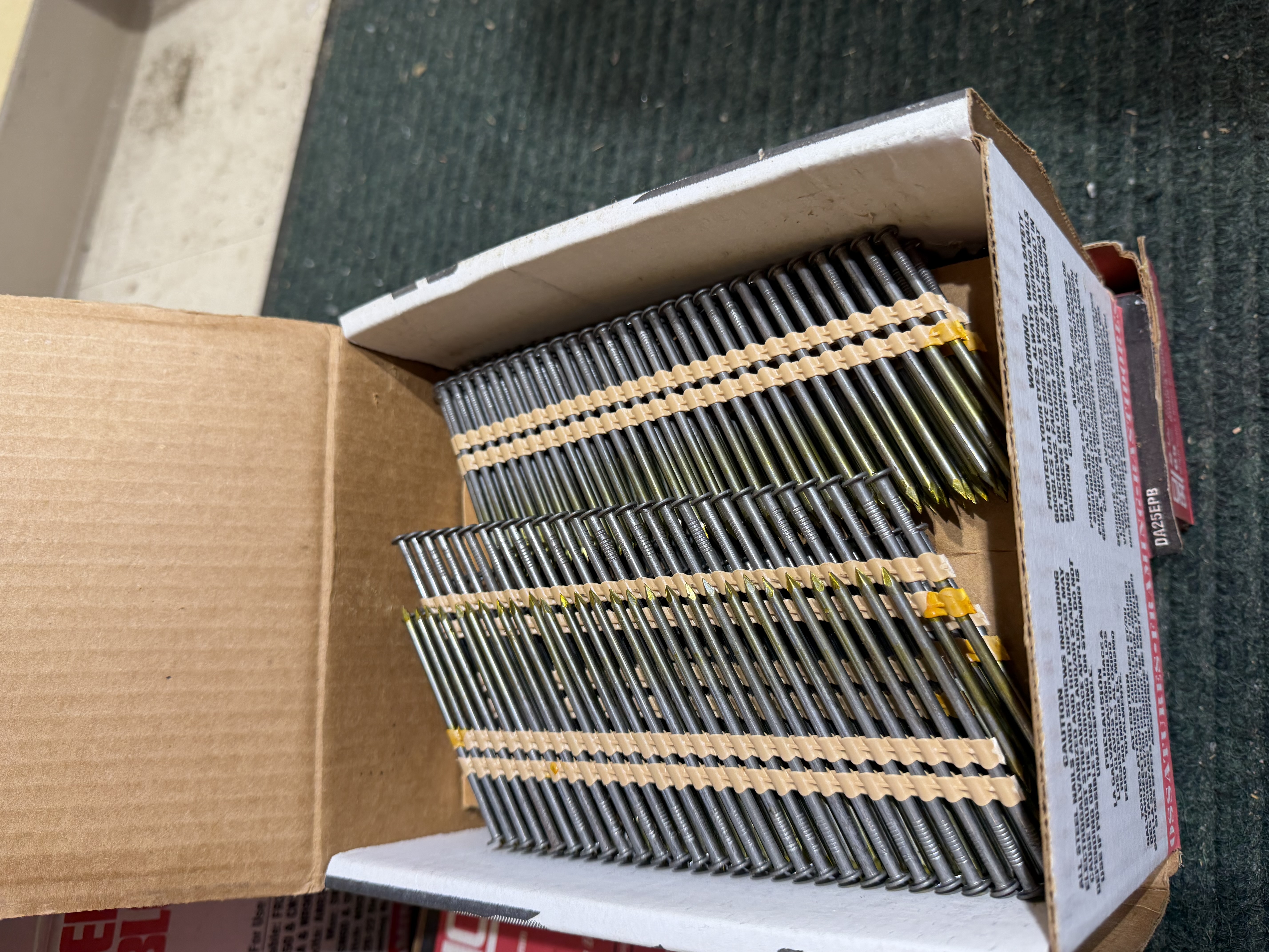 An Assortment of Pneumatic Framing and Finish Nails by Senco, Porter-Cable, and Fas’Ners Unlimited