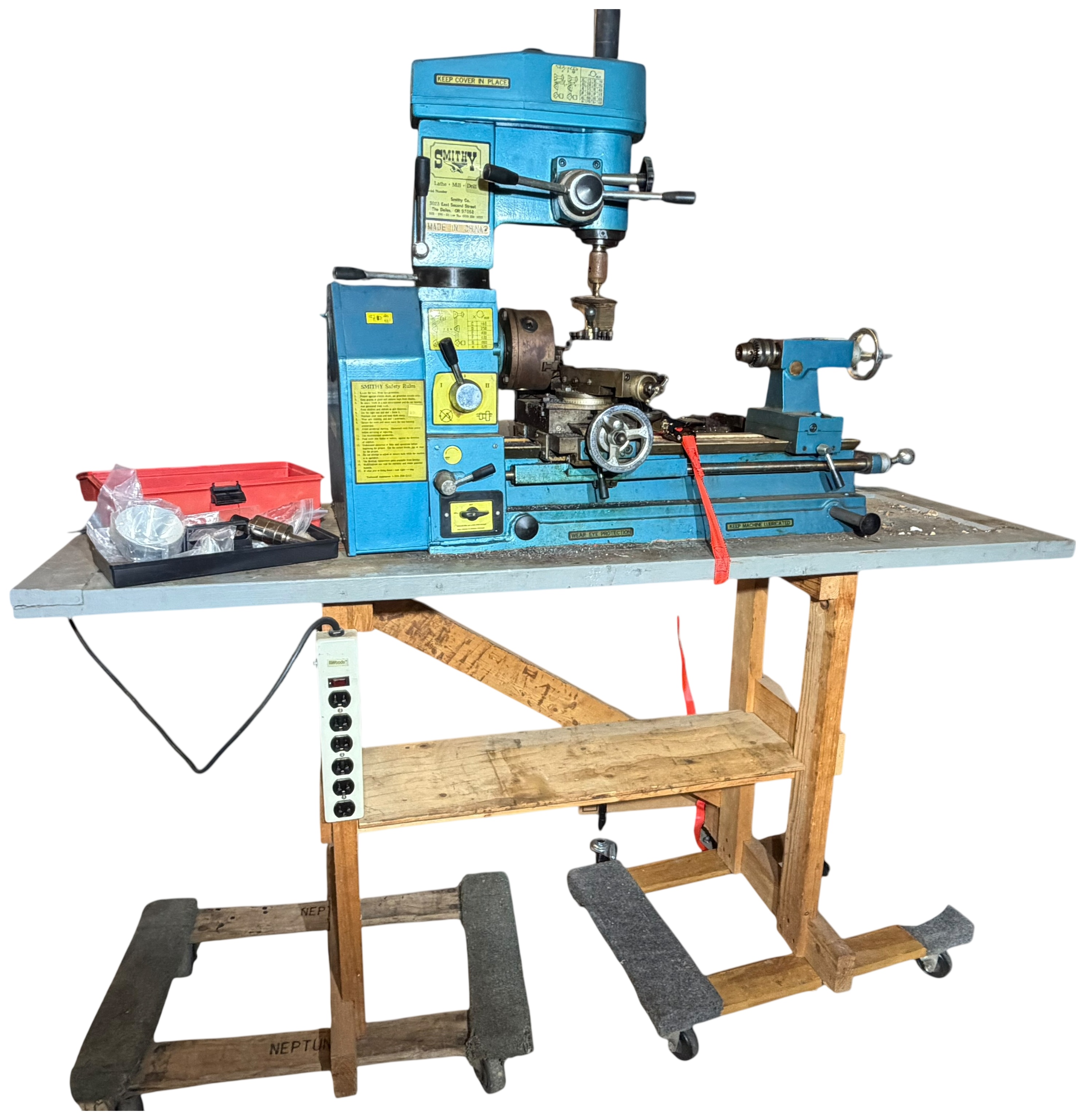 Smithy Combination Lathe Mill Drill Machine on Mobile Stand