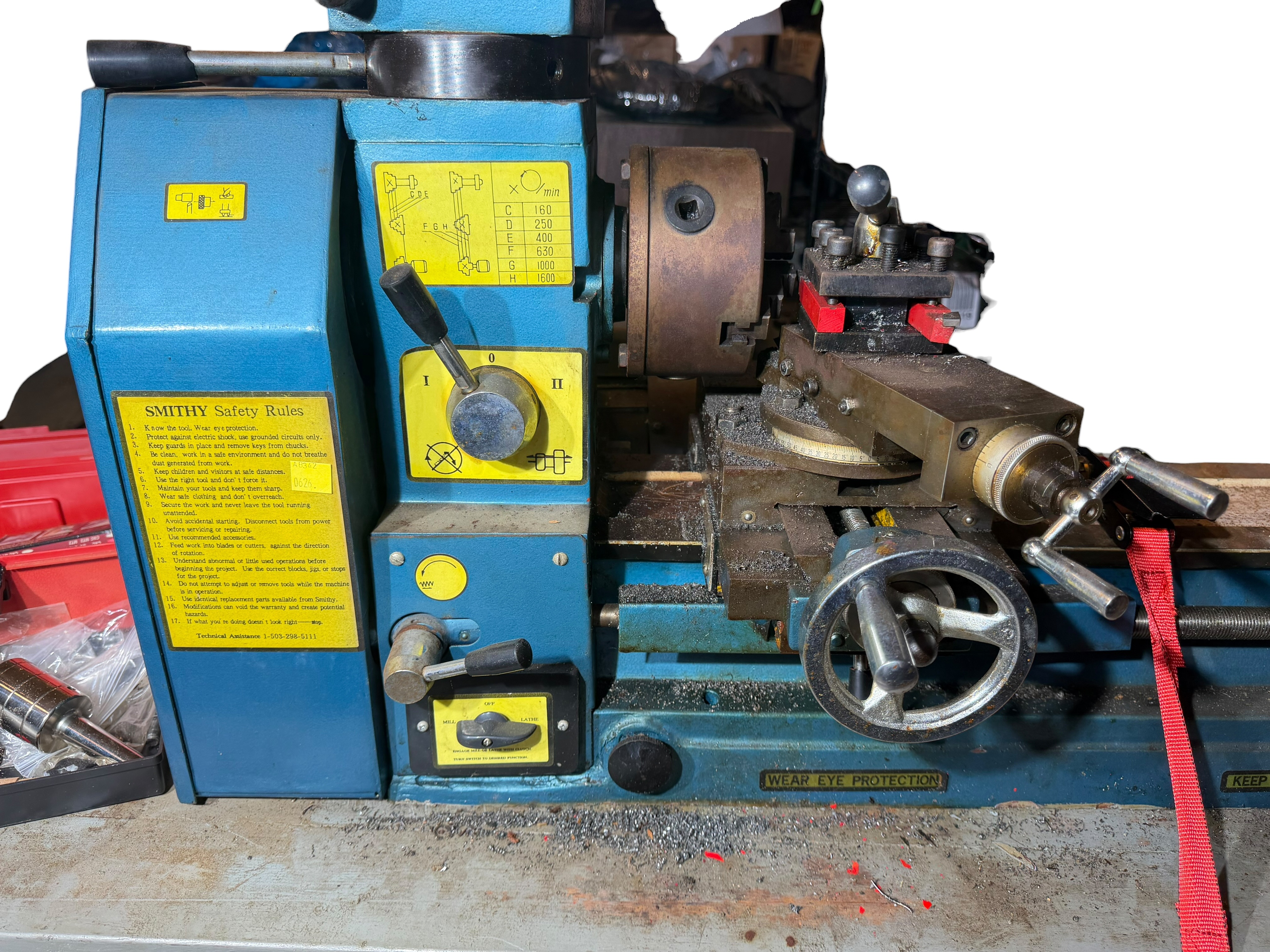 Smithy Combination Lathe Mill Drill Machine on Mobile Stand