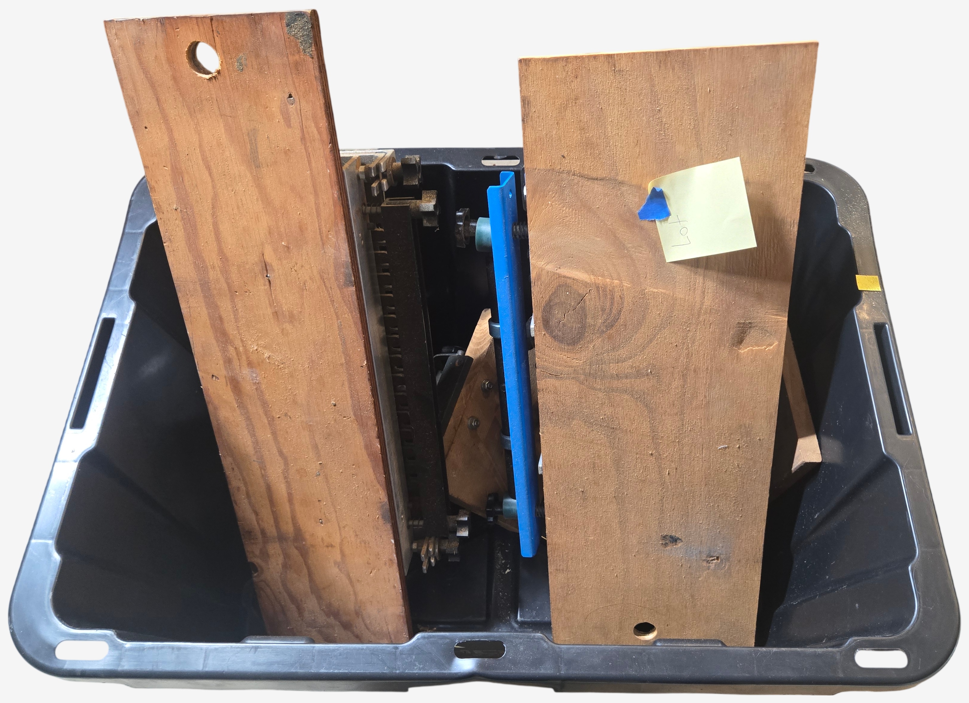 An Assortment of Woodworking Joinery Jigs and Workshop Accessories Including a Central Machinery Dovetail Jig