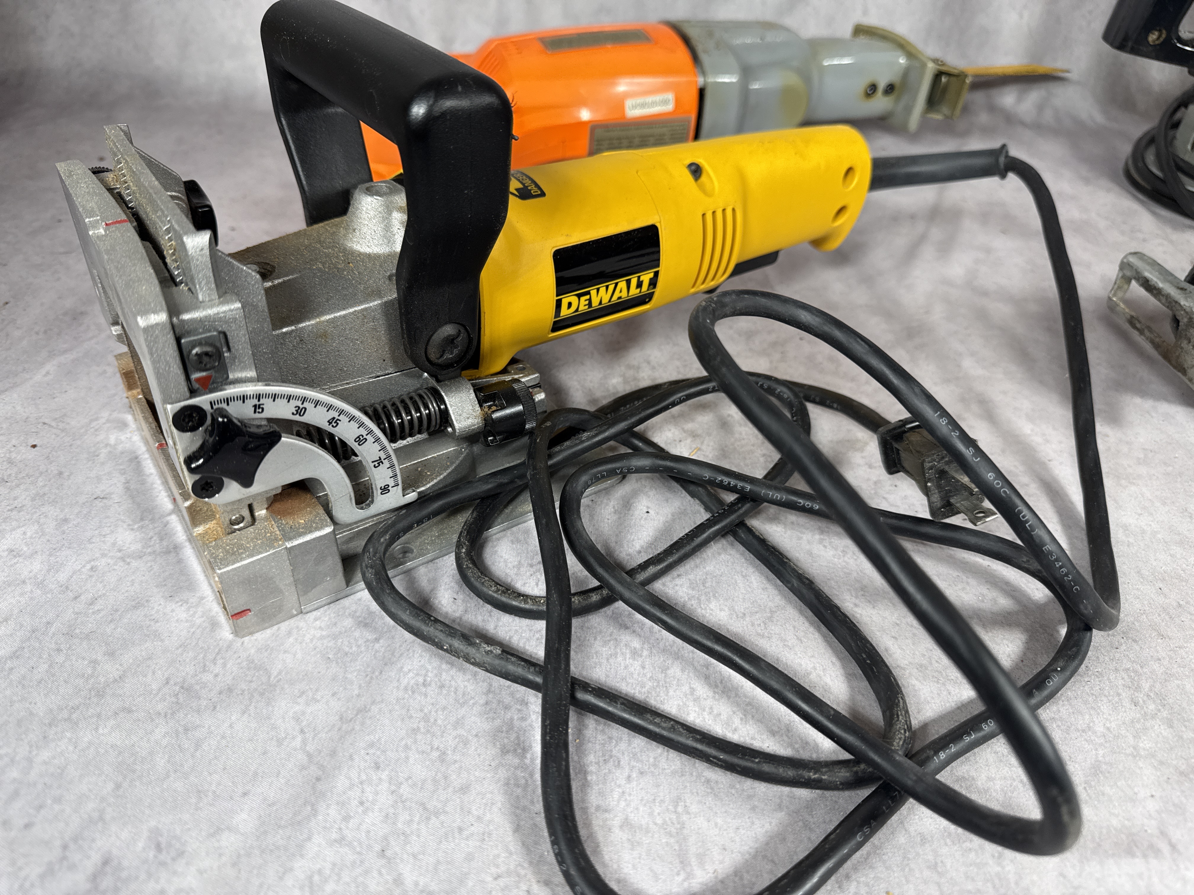 A Collection of Corded Woodworking and Demolition Power Tools