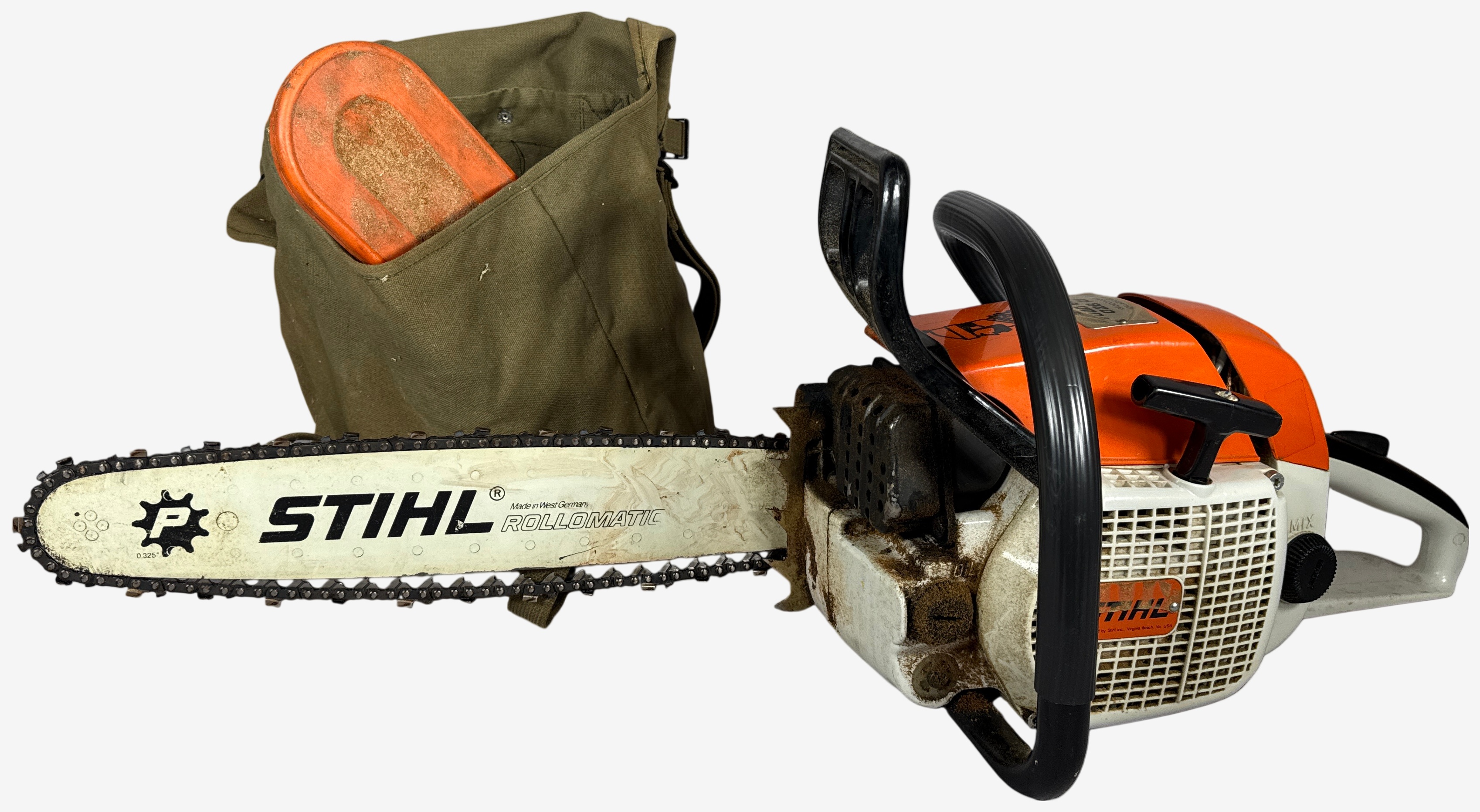 Stihl Wood Boss 028 AV Gas-Powered Chainsaw and a Group of Accessories