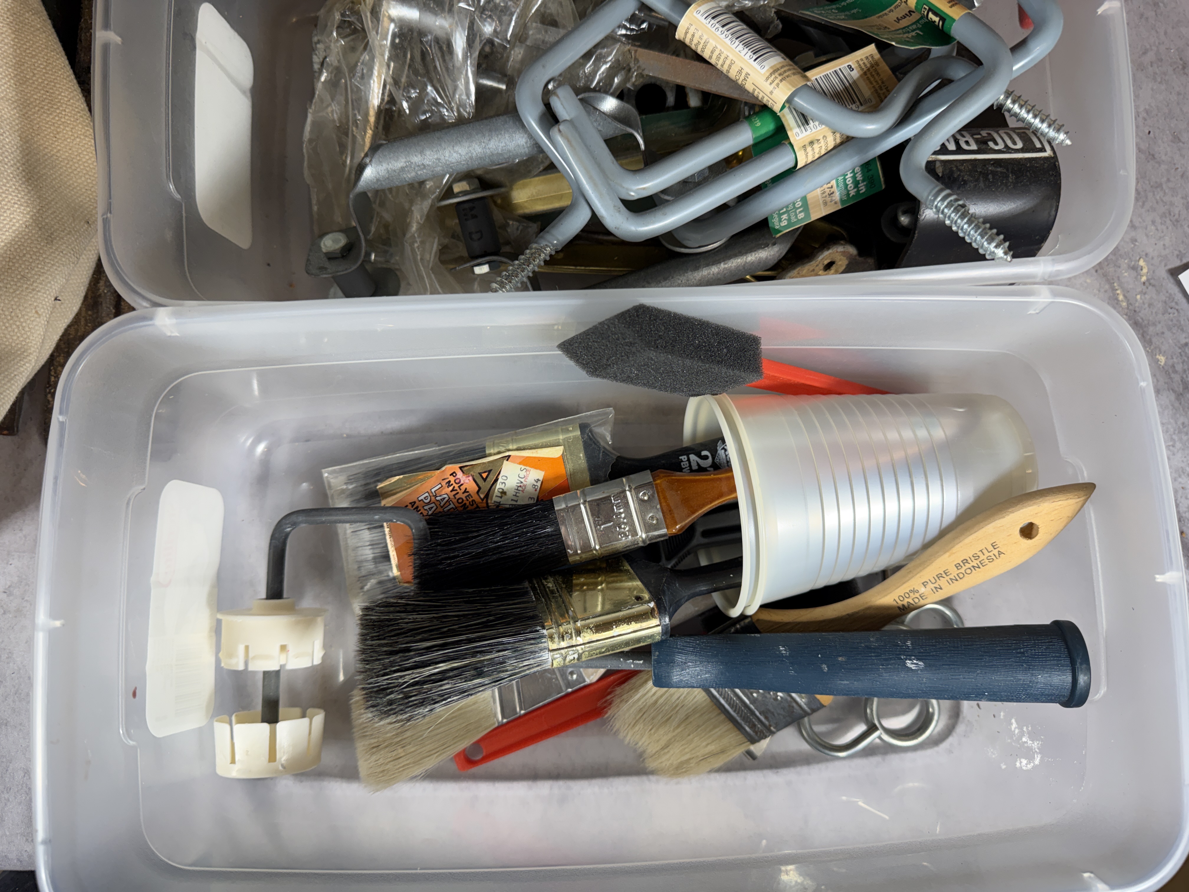 An Assortment of Masonry Woodworking and General Workshop Tools and Hardware