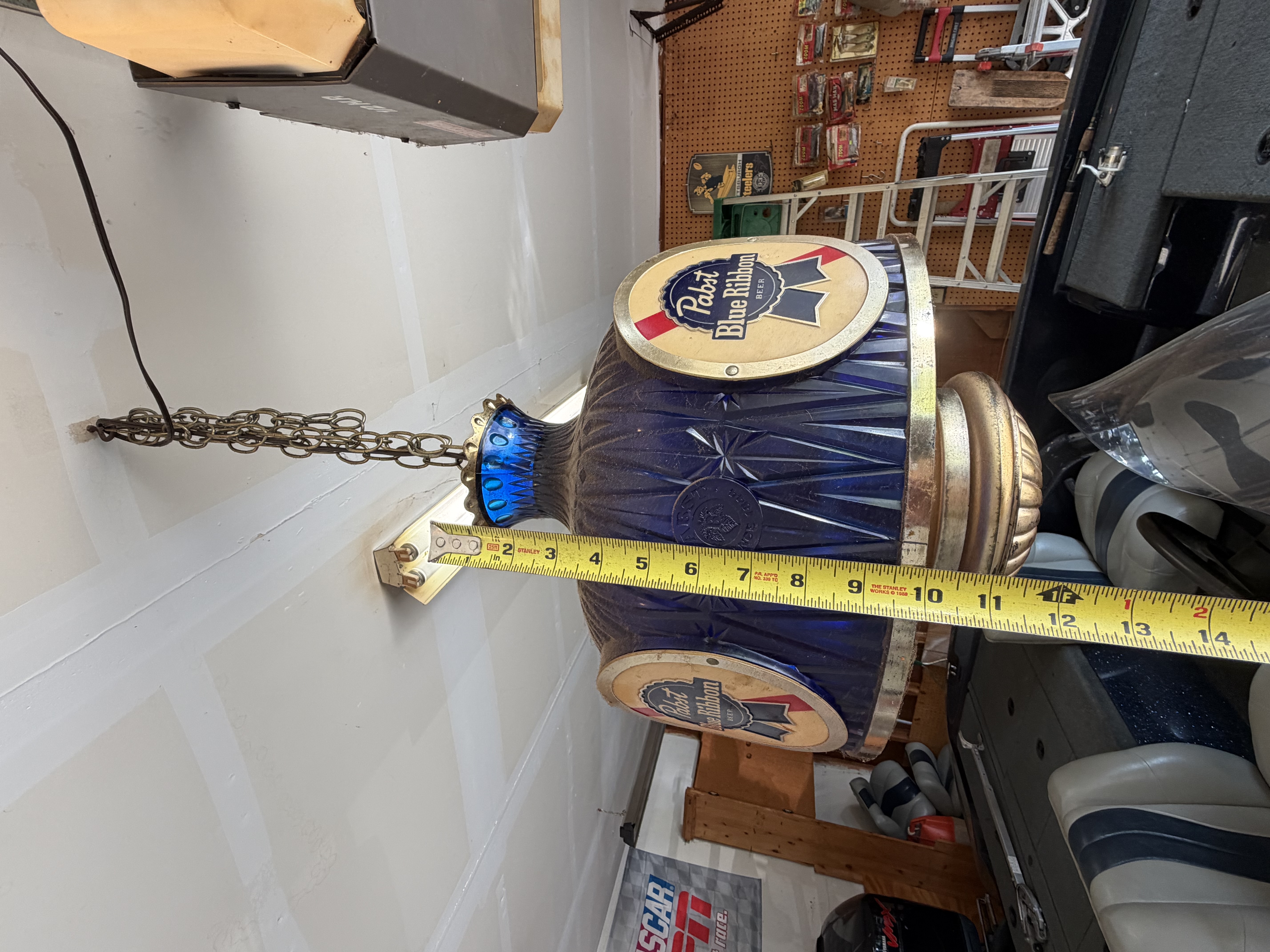 1970s Pabst Blue Ribbon Beer Hanging Swag Lamp