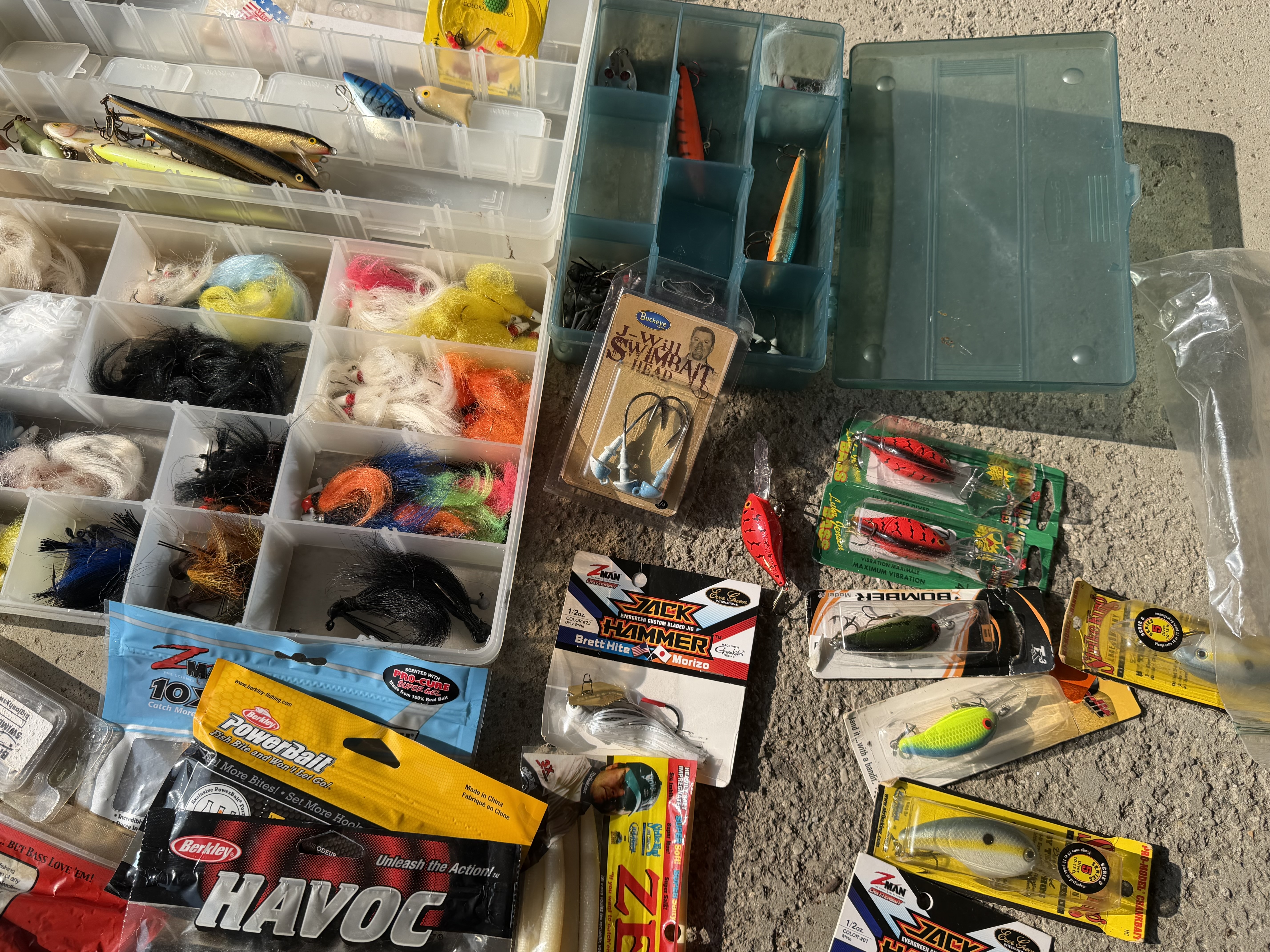 An Assortment of Freshwater Fishing Lures and Tackle Featuring Z-Man Strike King and Berkley