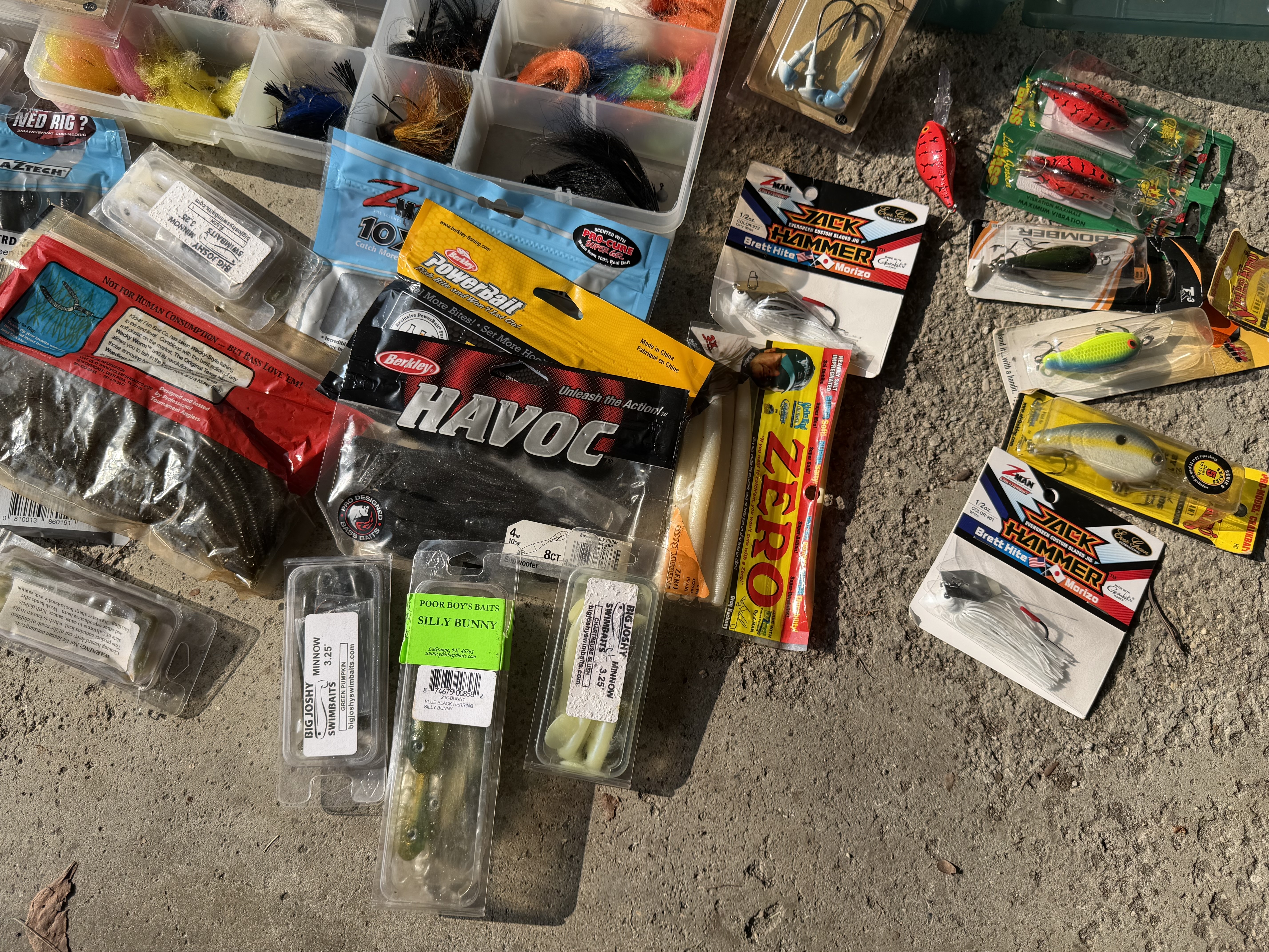 An Assortment of Freshwater Fishing Lures and Tackle Featuring Z-Man Strike King and Berkley