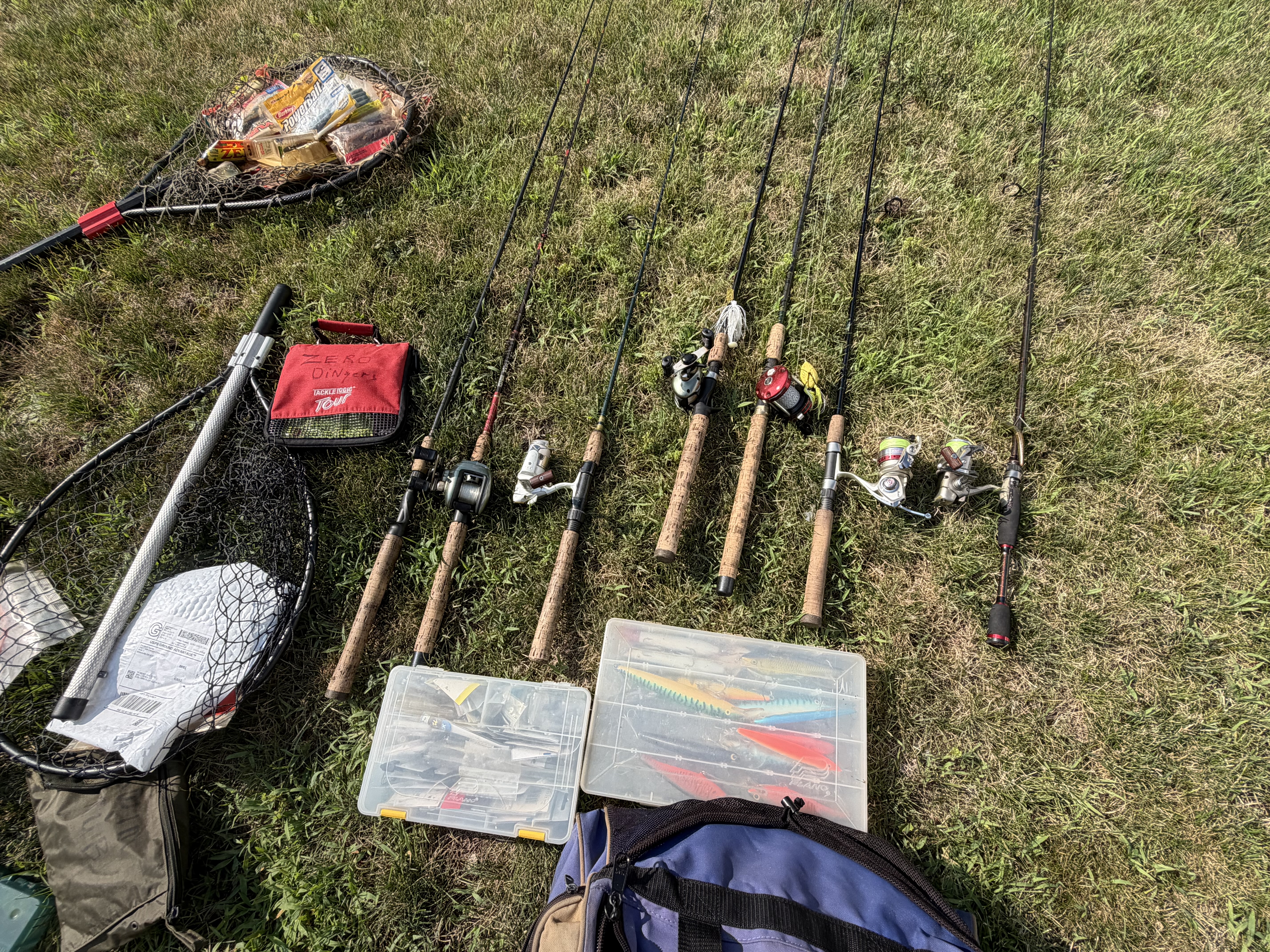 An Assortment of Freshwater Bass Fishing Equipment Including St. Croix and Shimano Rods with Shimano and Abu Garcia Reels