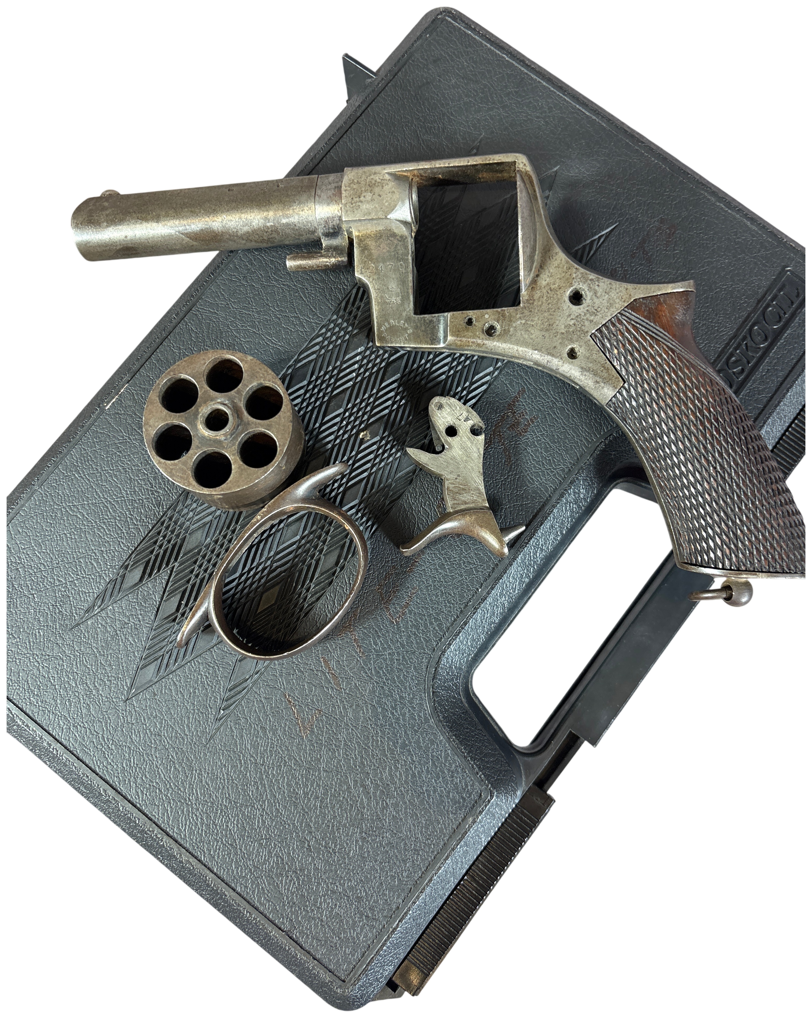 * Disassembled P. Webley and Son Top-Break Revolver Serial Number 12470