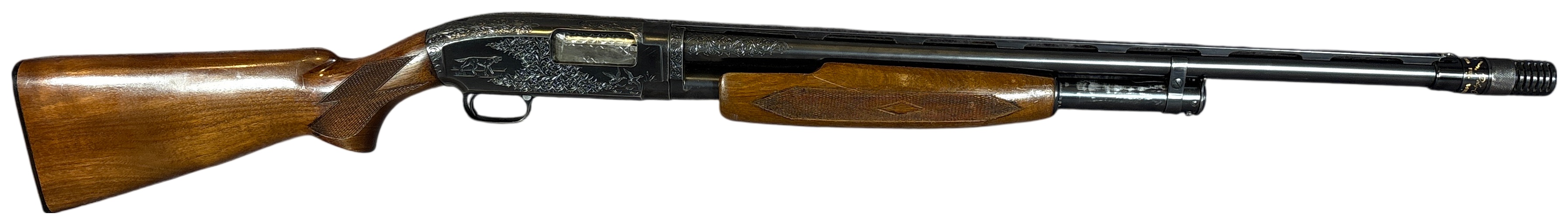 * Engraved Winchester Model 12 Pump Action Shotgun 12 Gauge with 27.25 Inch Barrel 1948