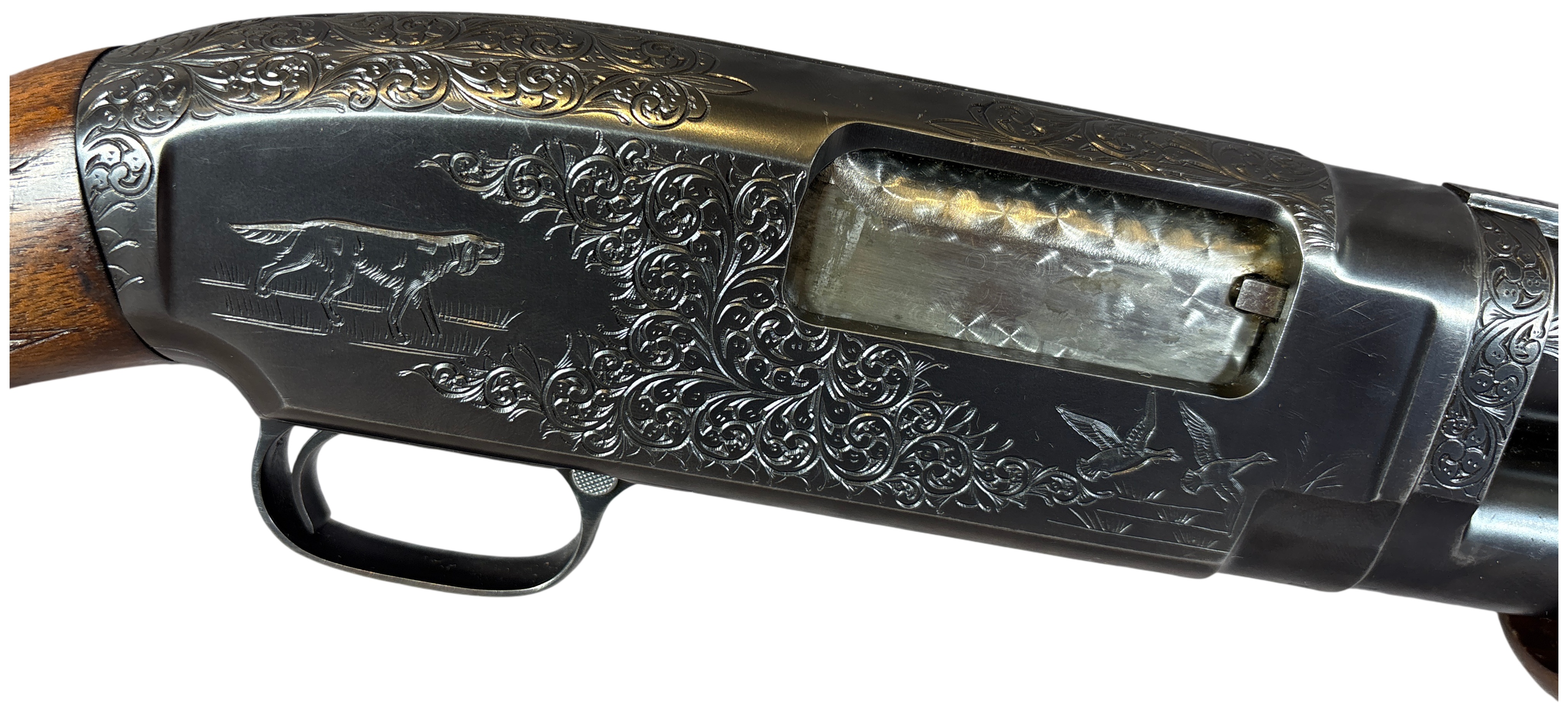 * Engraved Winchester Model 12 Pump Action Shotgun 12 Gauge with 27.25 Inch Barrel 1948