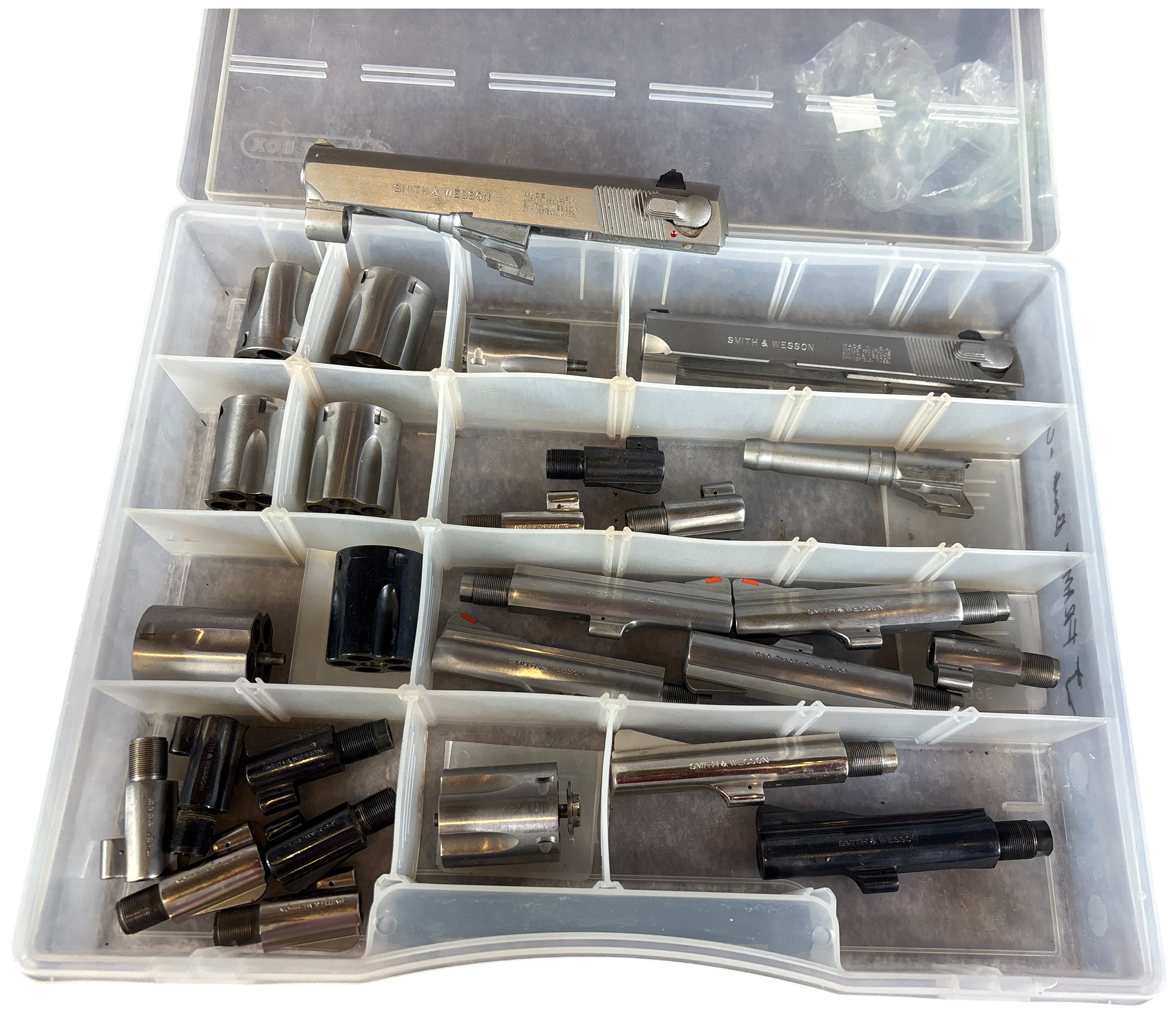 A Collection of Smith & Wesson Handgun Components and Accessories
