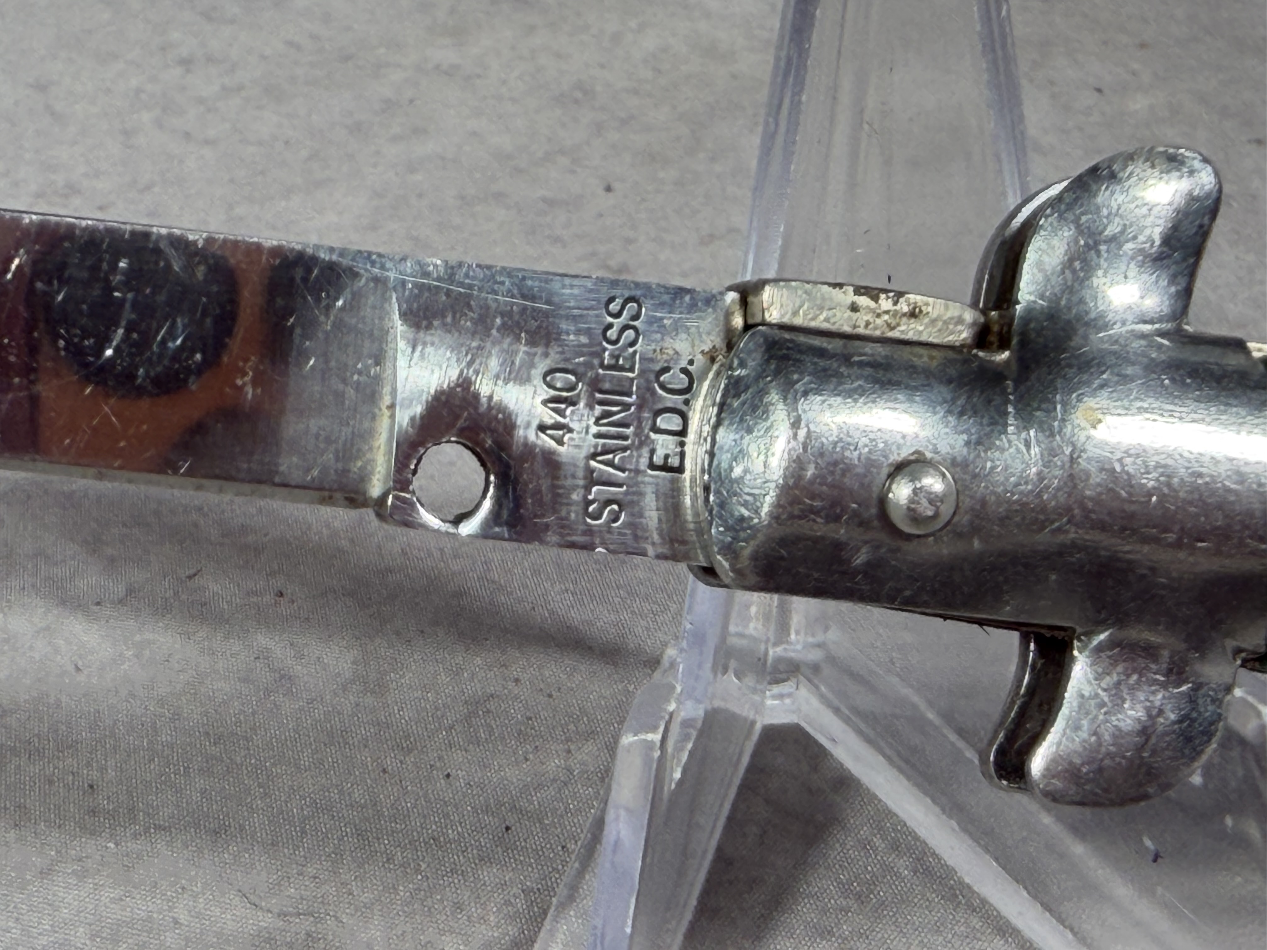 E.D.C. 8.5 Inch Automatic Stiletto Knife with Green Pearloid Handle