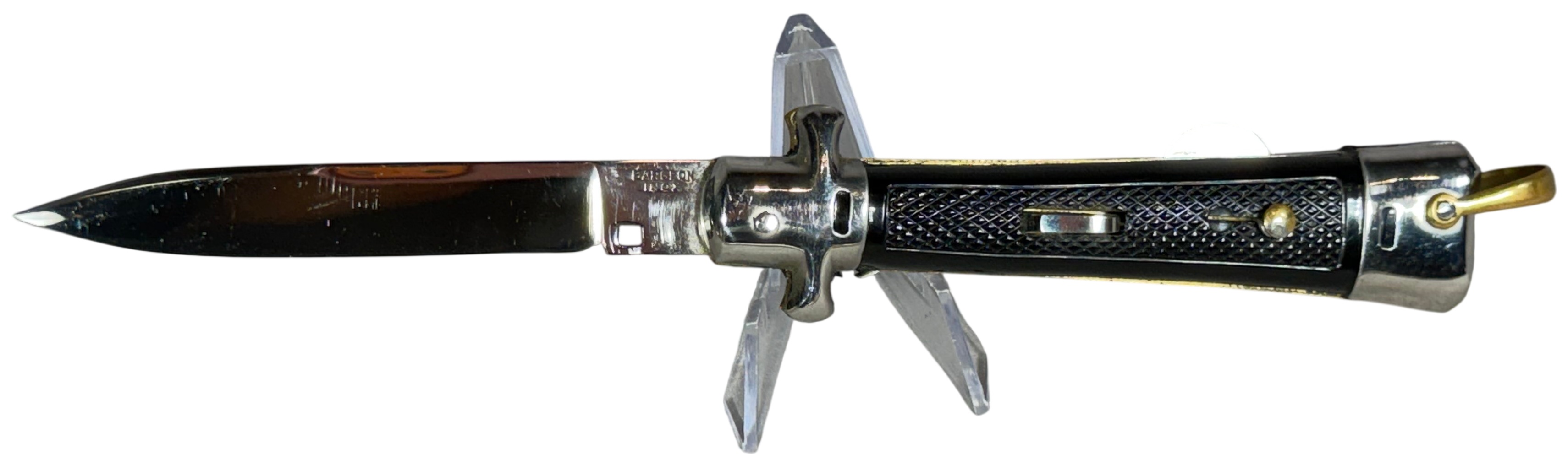 Bargeon French Automatic Stiletto Knife with Maltese Cross Medallion