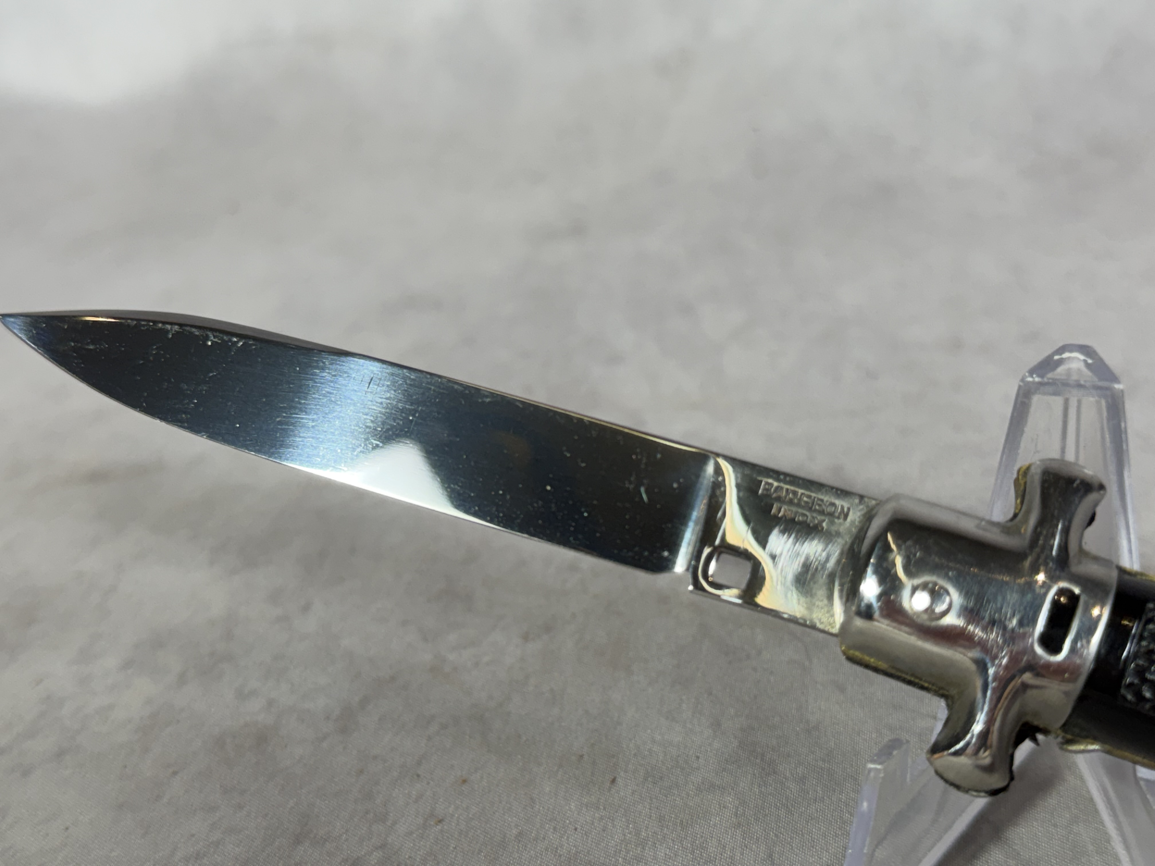 Bargeon French Automatic Stiletto Knife with Maltese Cross Medallion